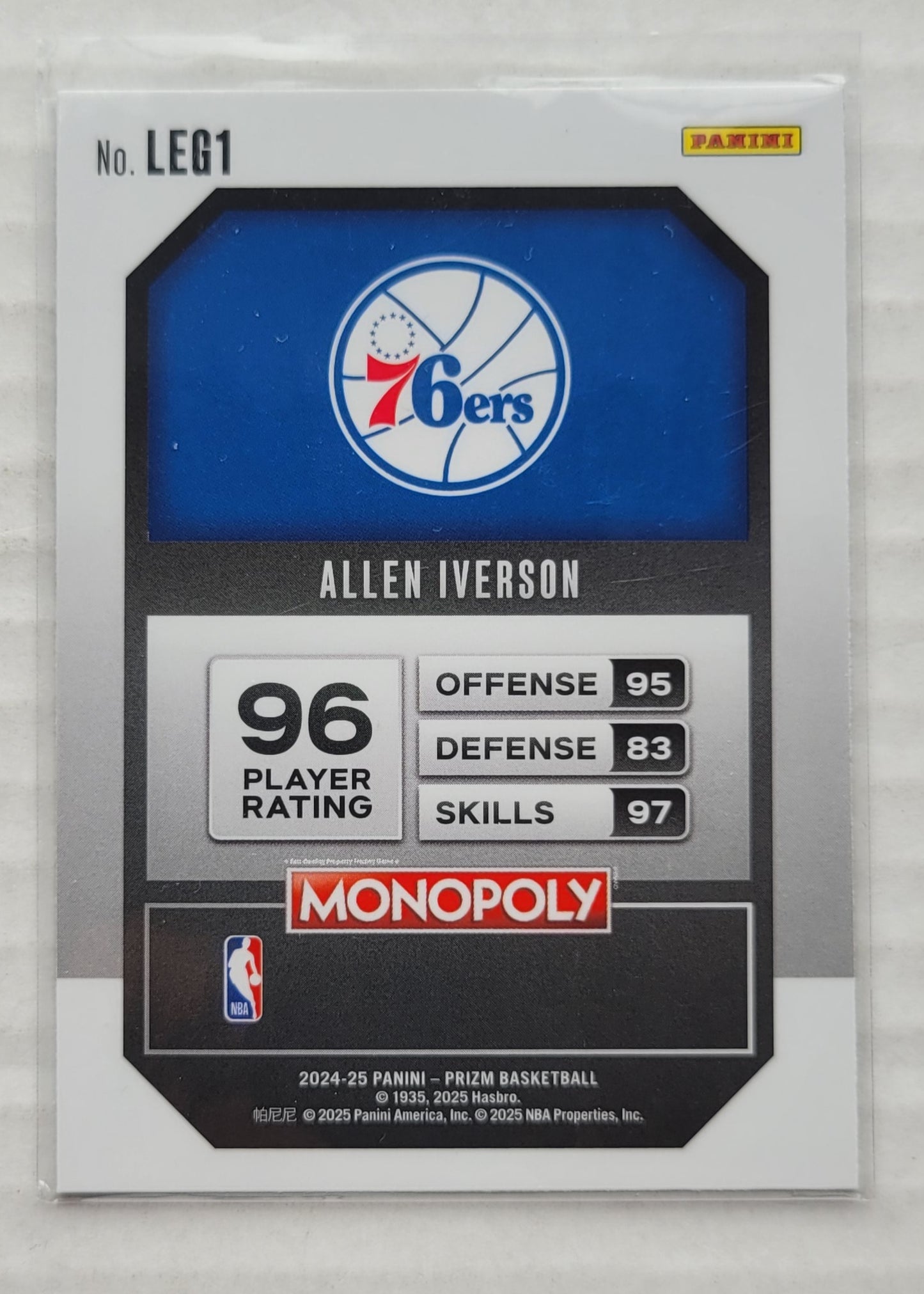 Allen Iverson - 2024-25 Panini Prizm Monopoly Legends #LEG1