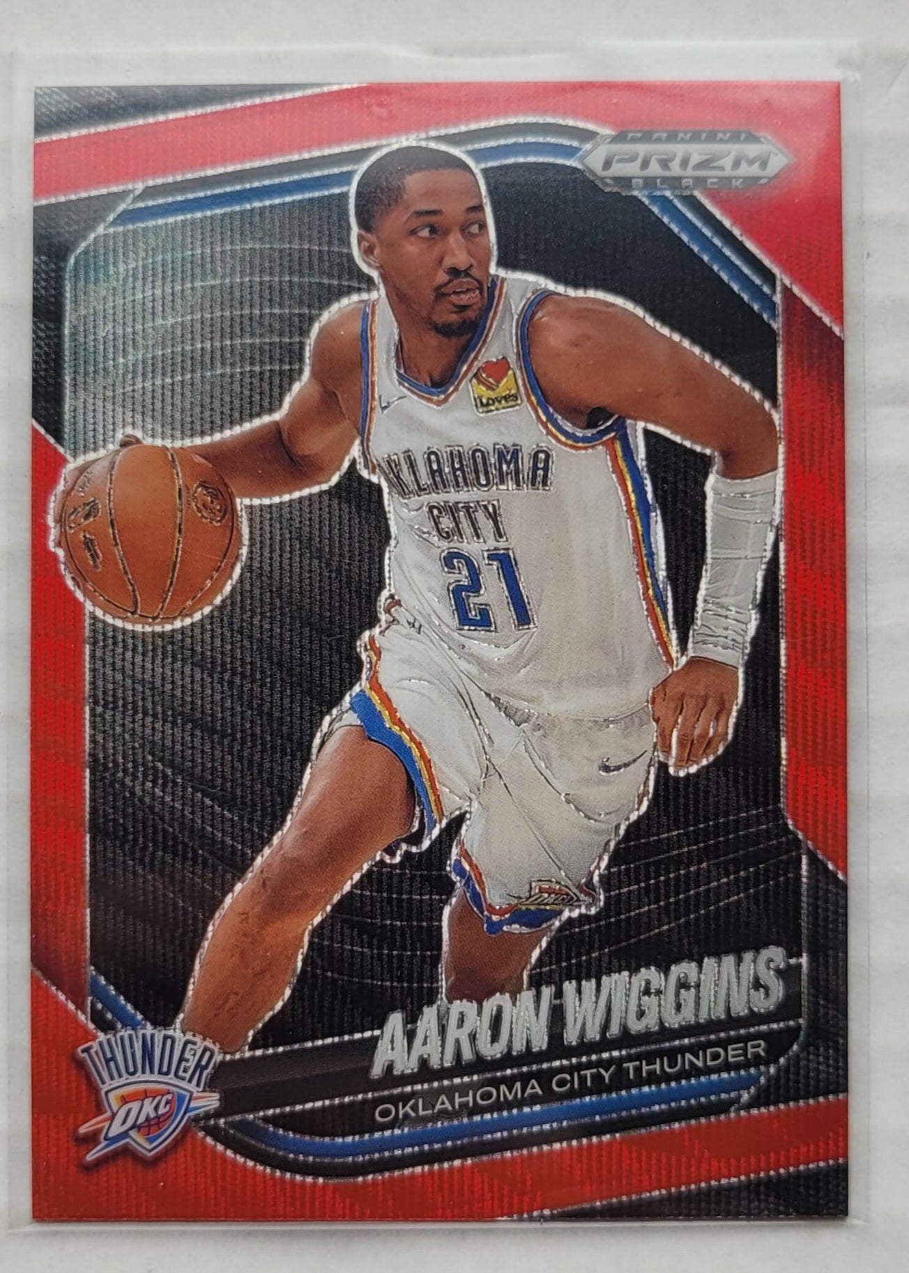 Aaron Wiggins - 2024-25 Panini Prizm Black Prizms Ruby Wave #230