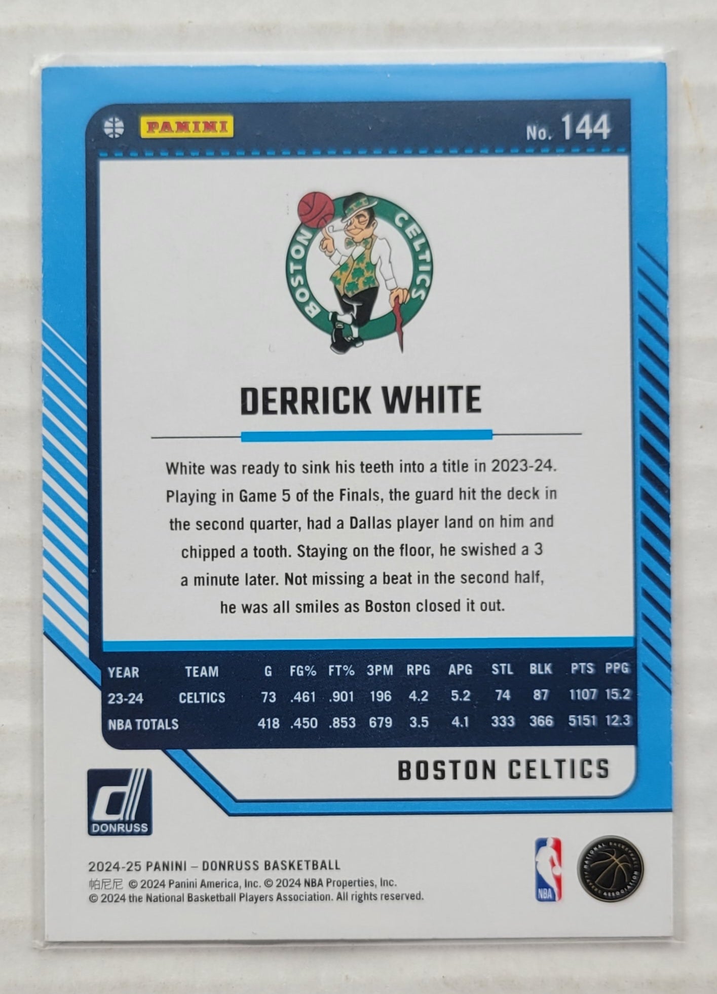 Derrick White - 2024-25 Donruss Holo Green Laser #144