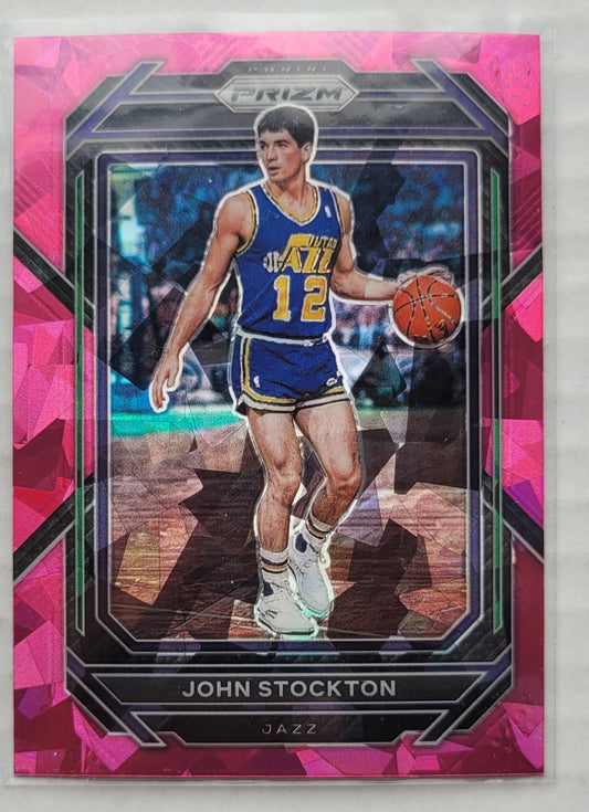 John Stockton - 2022-23 Panini Prizm Prizms Pink Ice #292