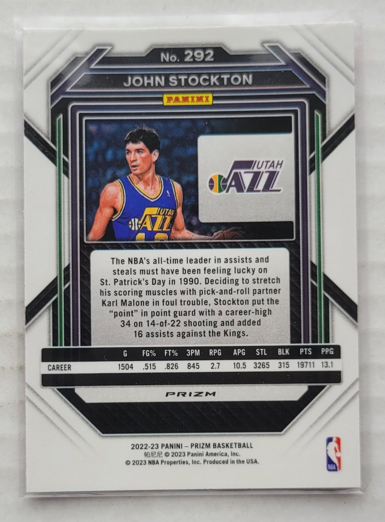John Stockton - 2022-23 Panini Prizm Prizms Pink Ice #292