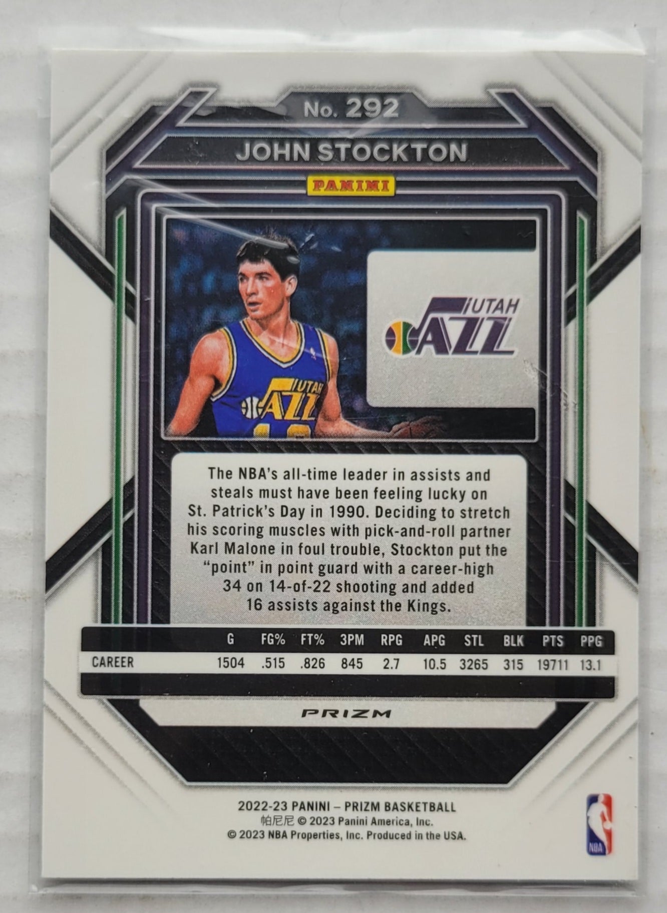 John Stockton - 2022-23 Panini Prizm Prizms Silver #292