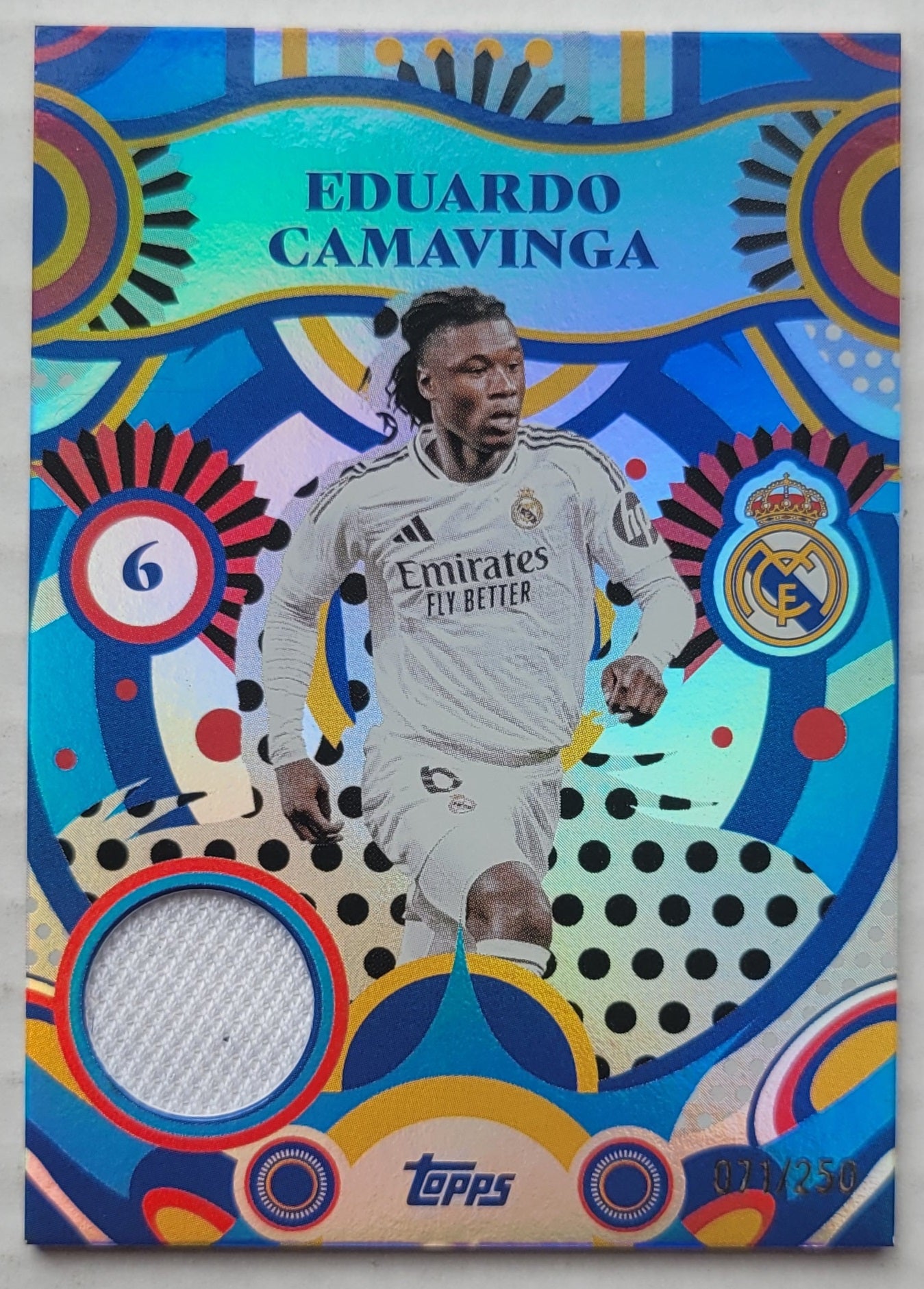 Eduardo Camavinga - 2024-25 Topps Real Madrid Team Set Relics Blue #FR-EC - 071/250