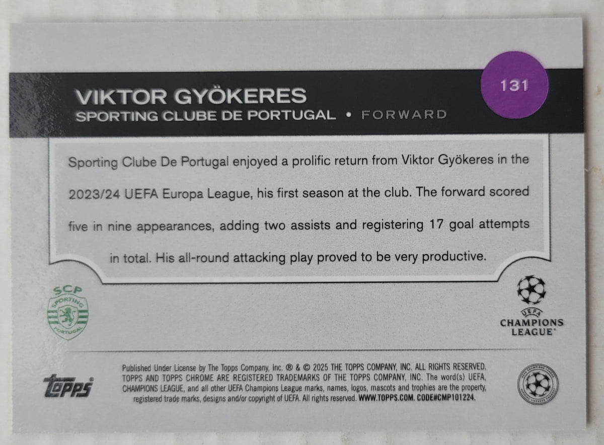 Viktor Gyokeres - 2024-25 Topps Chrome UEFA Club Competitions #131