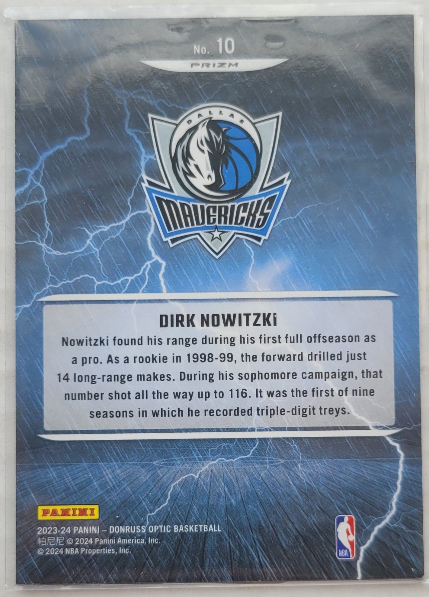 Dirk Nowitzki - 2023-24 Donruss Optic Raining 3s Holo #10