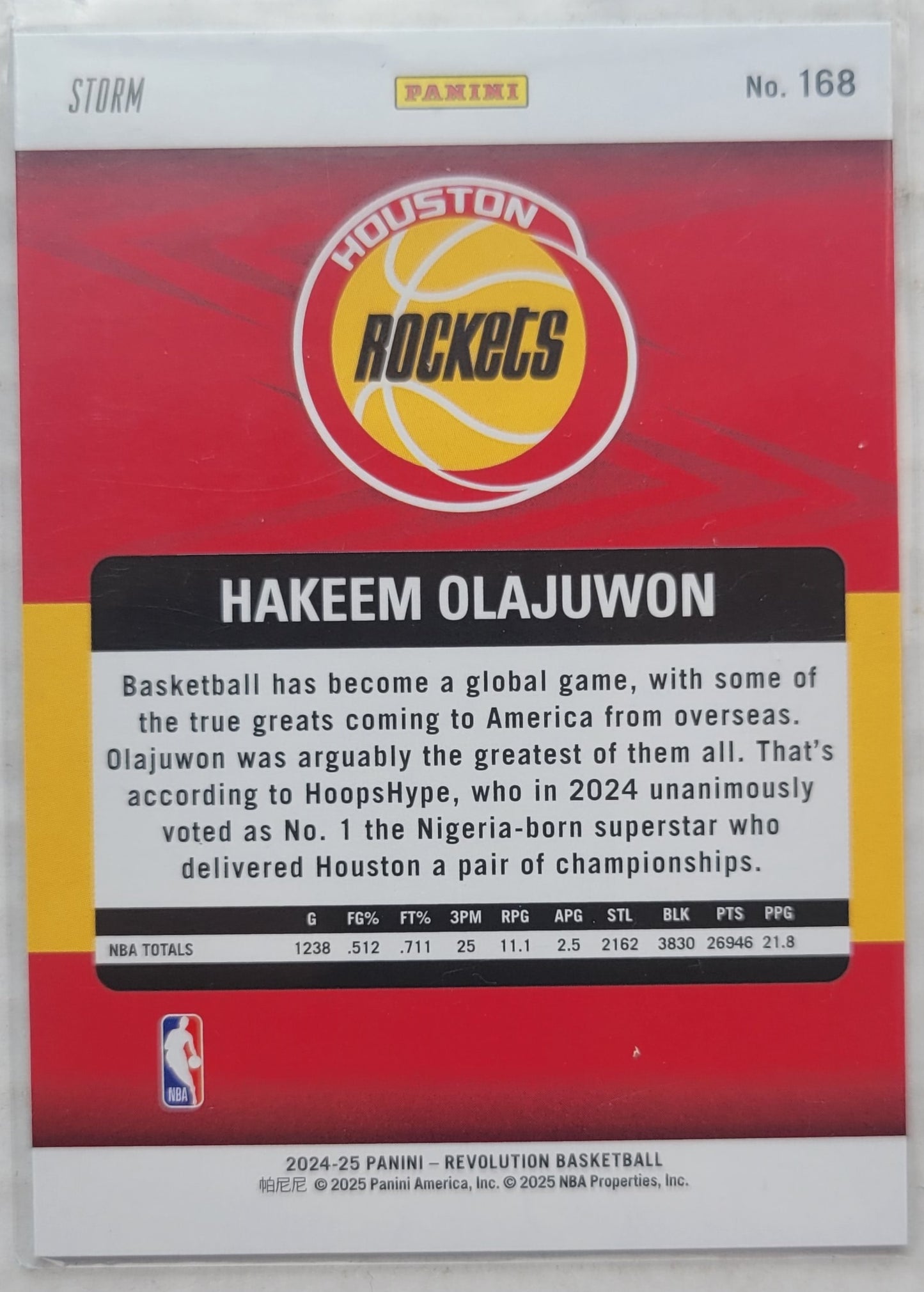 Hakeem Olajuwon - 2024-25 Panini Revolution Blue Storm #168 LGD