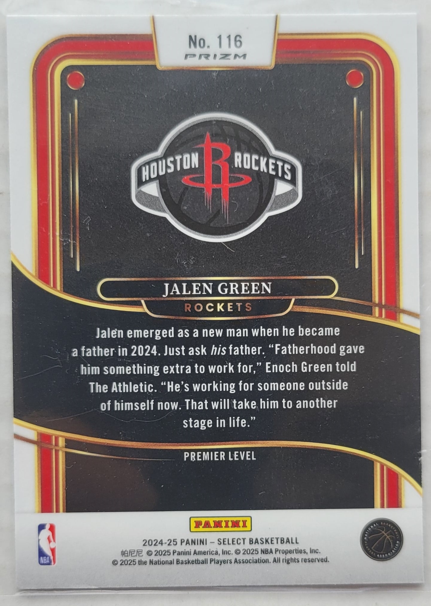 Jalen Green - 2024-25 Select Green White Purple Prizms #116