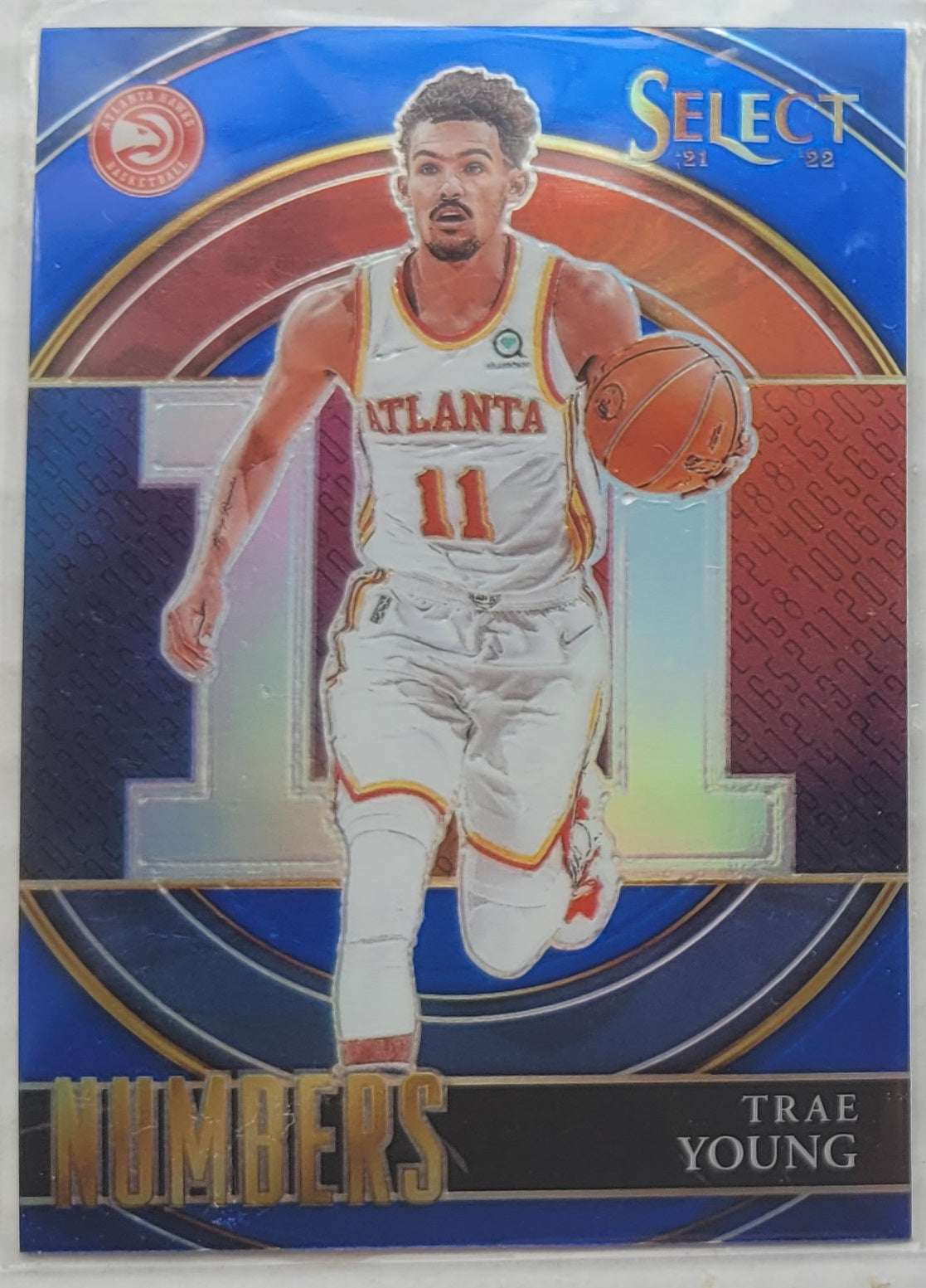 Trae Young - 2021-22 Select Numbers Prizms Blue #29