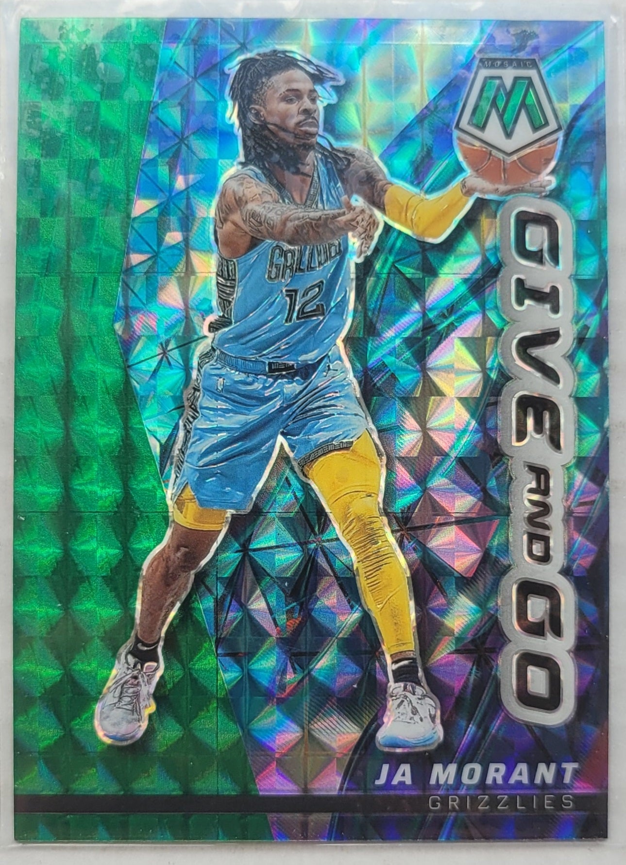 Ja Morant - 2022-23 Panini Mosaic Give and Go Mosaic Green #9