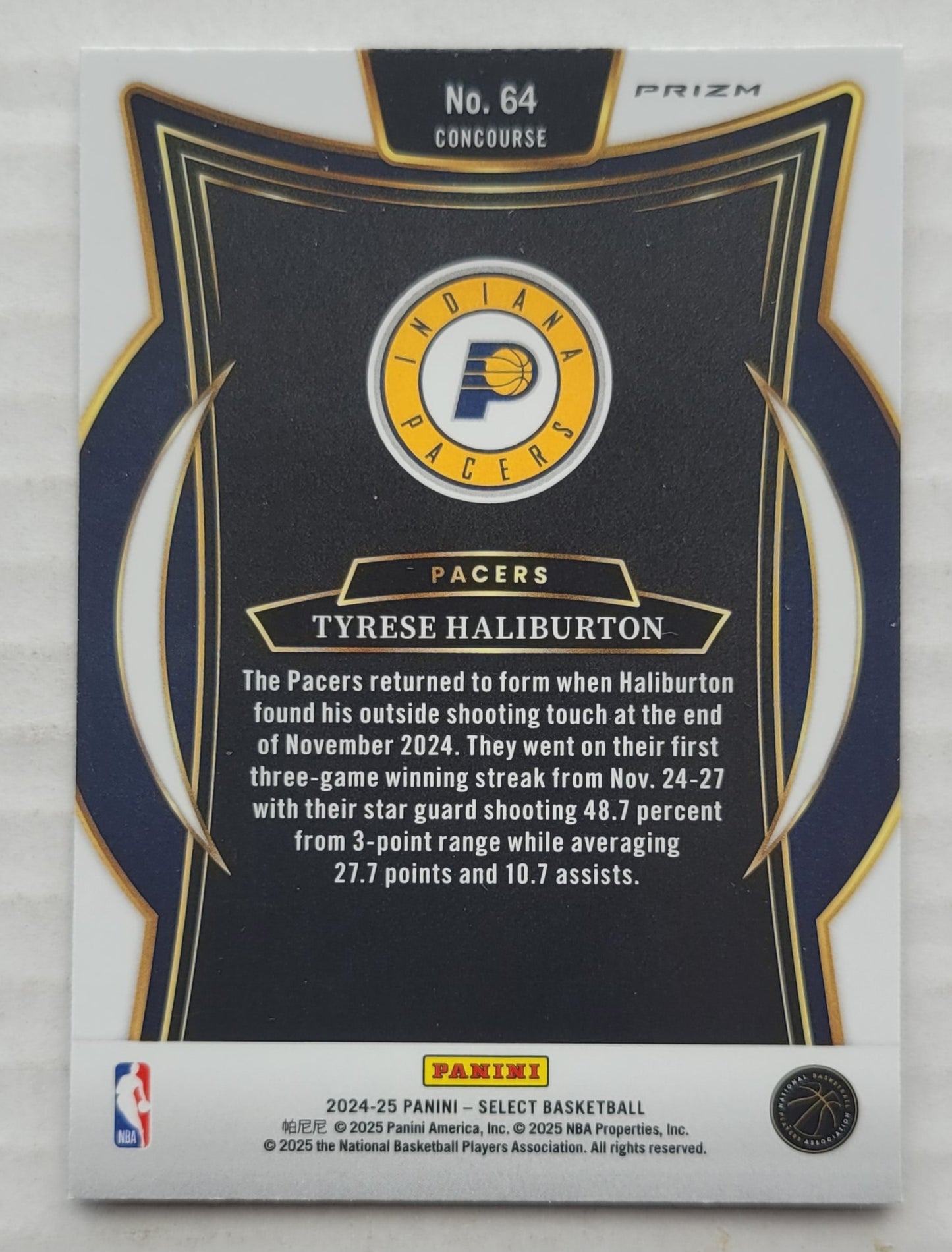 Tyrese Haliburton - 2024-25 Select Silver Prizms #64