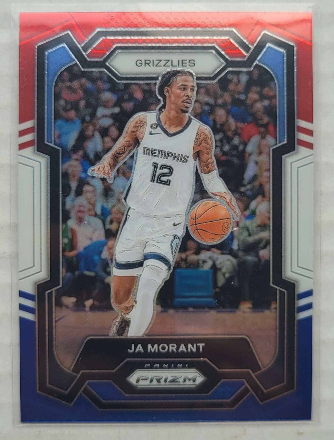 Ja Morant - 2023-24 Panini Prizm Prizms Red White and Blue #96