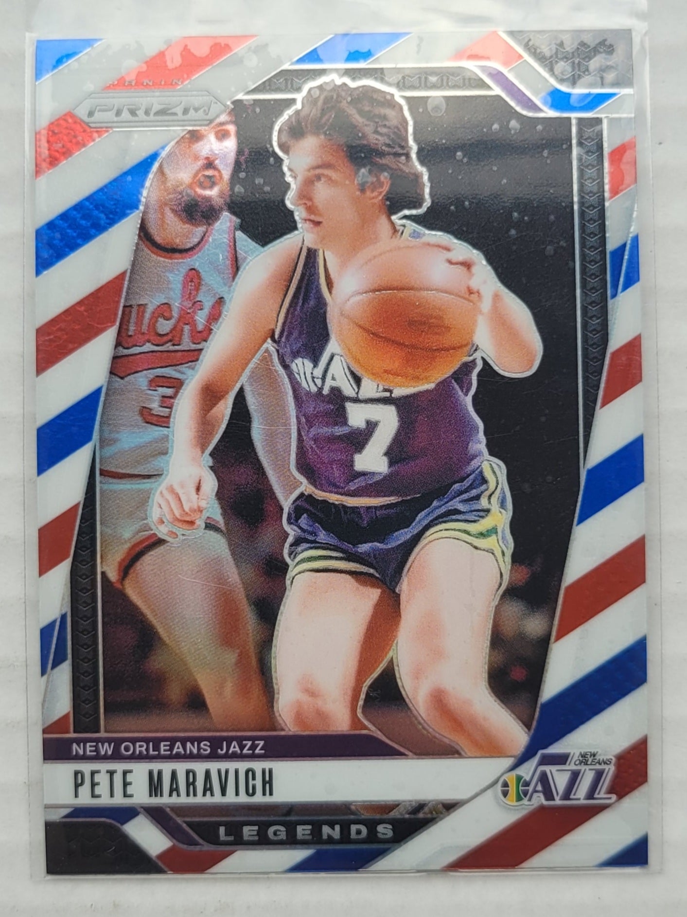 Pete Maravich - 2024-25 Panini Prizm Prizms Red White and Blue #278