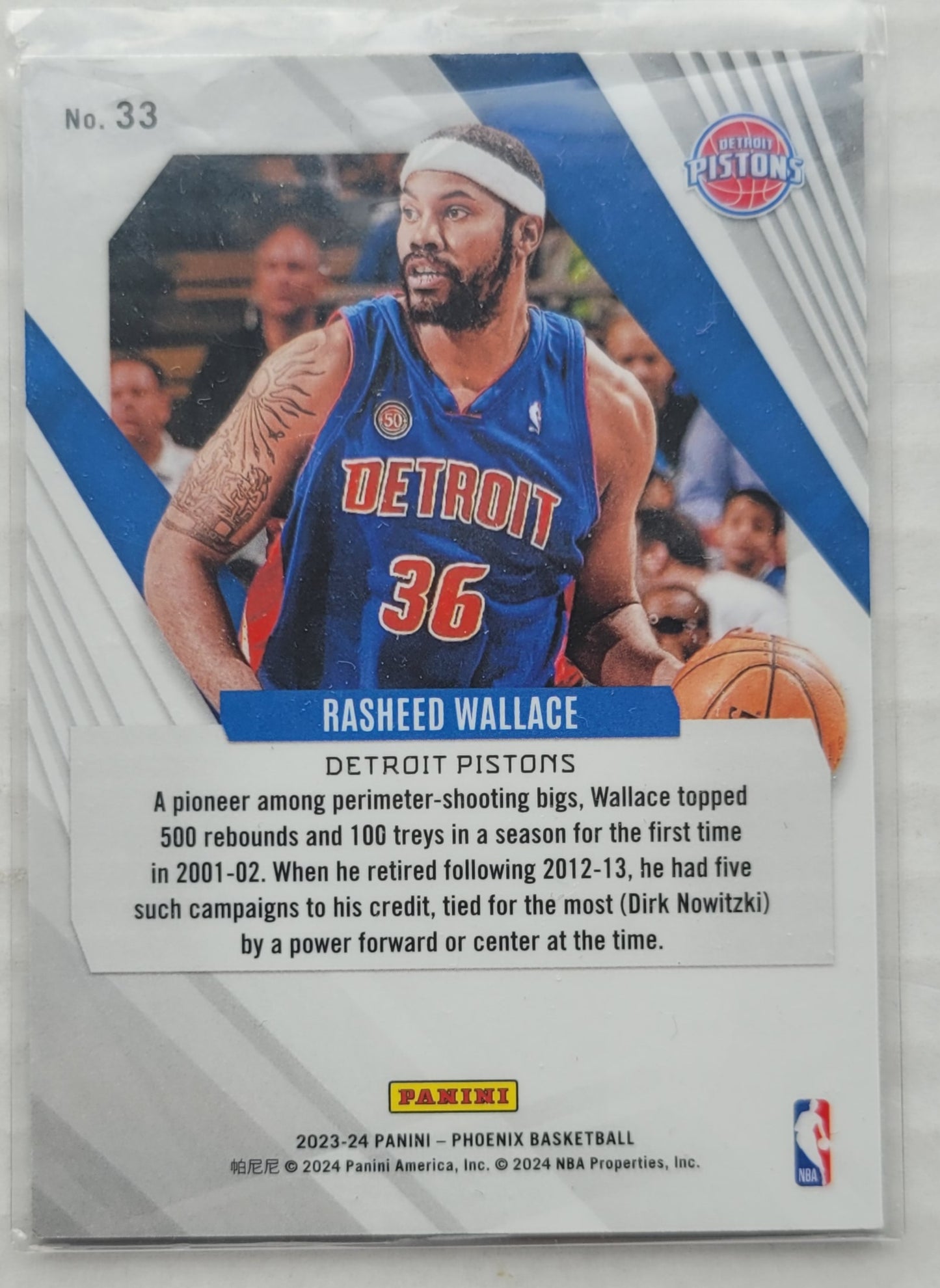 Rasheed Wallace - 2023-24 Panini Phoenix Silver #33