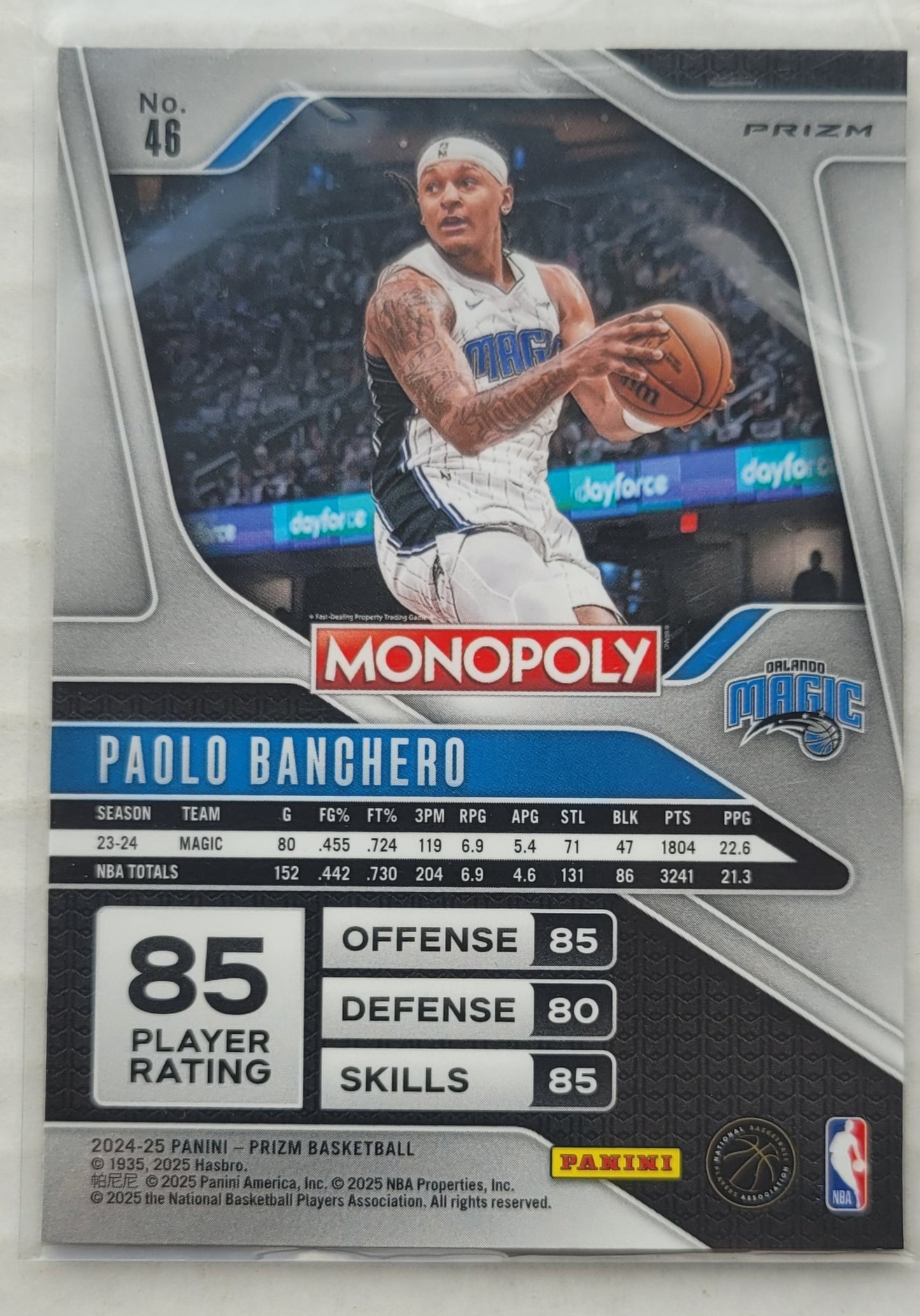 Paolo Banchero - 2024-25 Panini Prizm Monopoly Silver #46