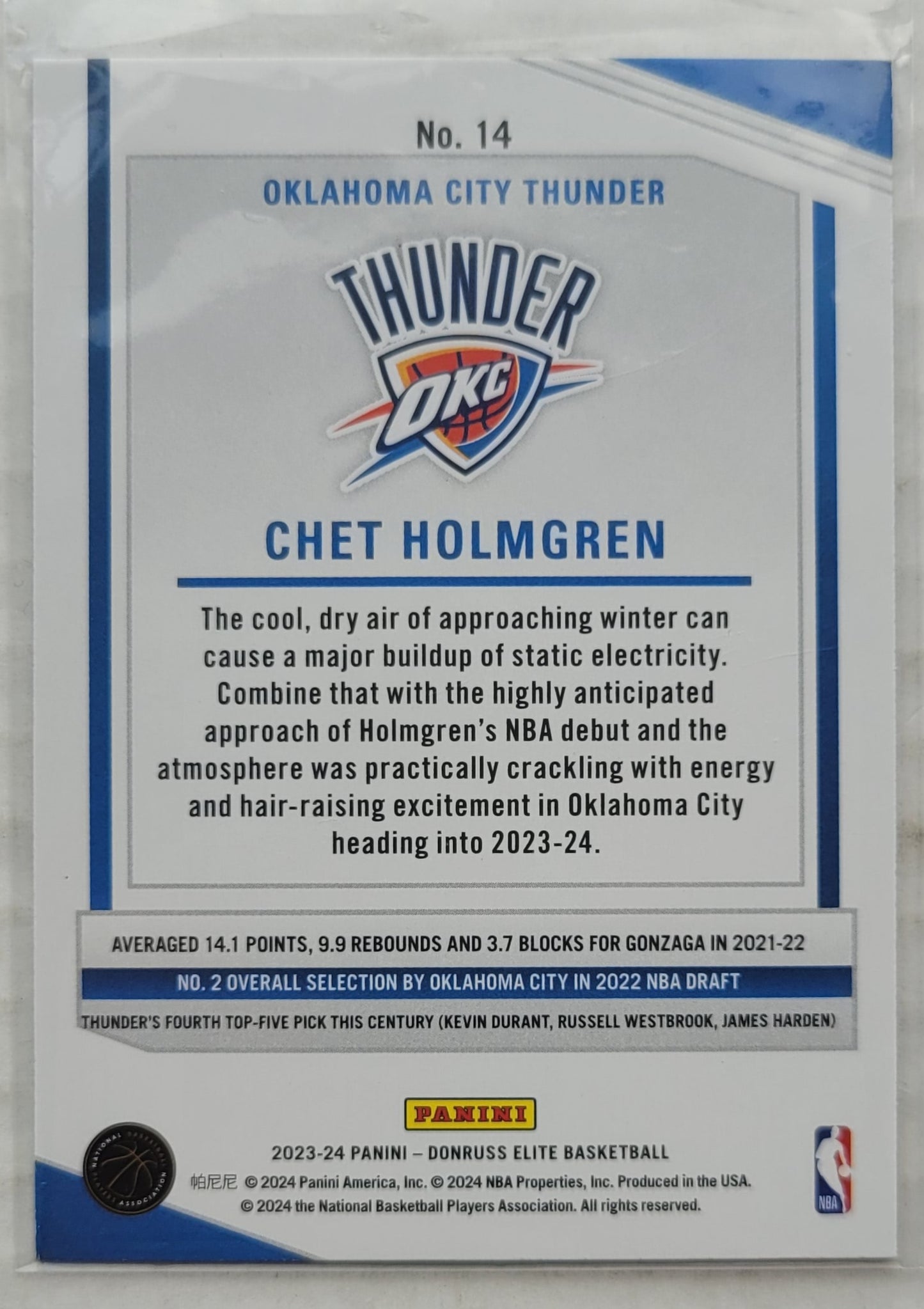 Chet Holmgren - 2023-24 Elite International #14