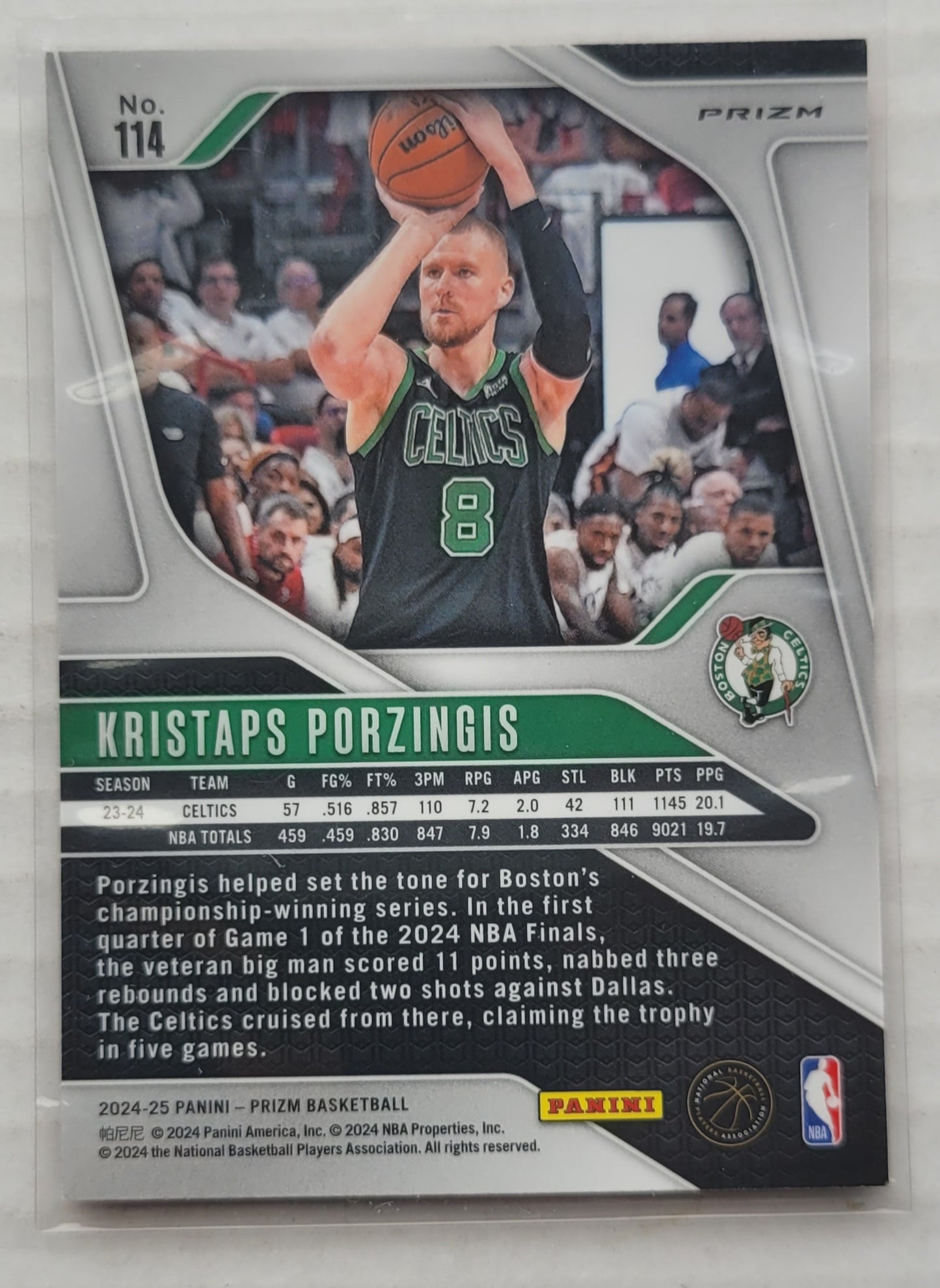 Kristaps Porzingis - 2024-25 Panini Prizm Prizms Red Ice #114