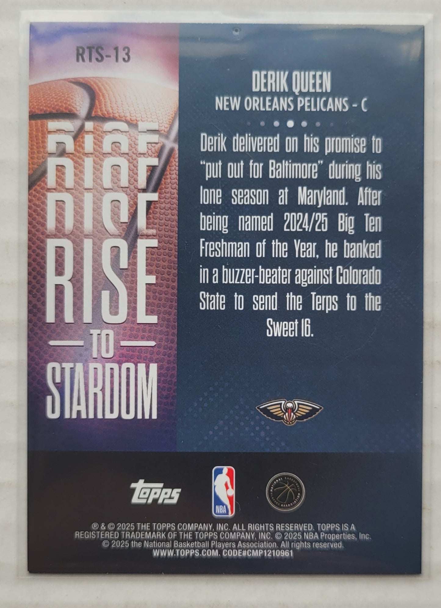 Derik Queen - 2025-26 Topps Rise to Stardom #RTS13