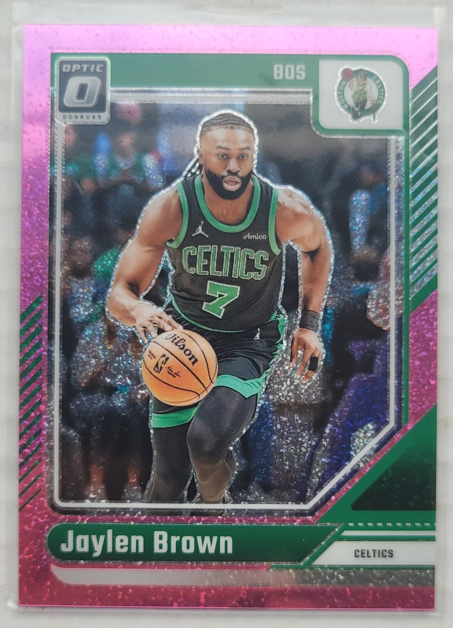 Jaylen Brown - 2024-25 Donruss Optic Pink Glitter #206 - 196/275