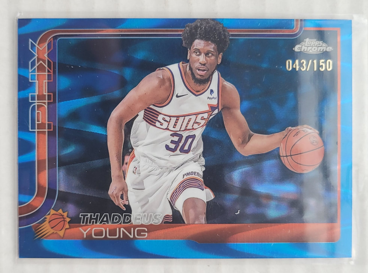 Thaddeus Young - 2025-26 Topps Chrome RayWave Blue Refractors #135 - 043/150