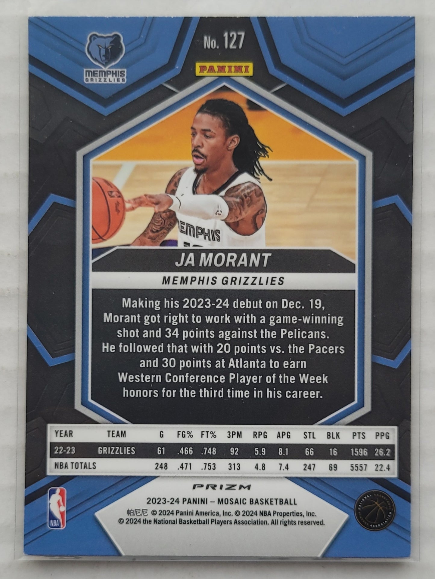 Ja Morant - 2023-24 Panini Mosaic Mosaic Green #127