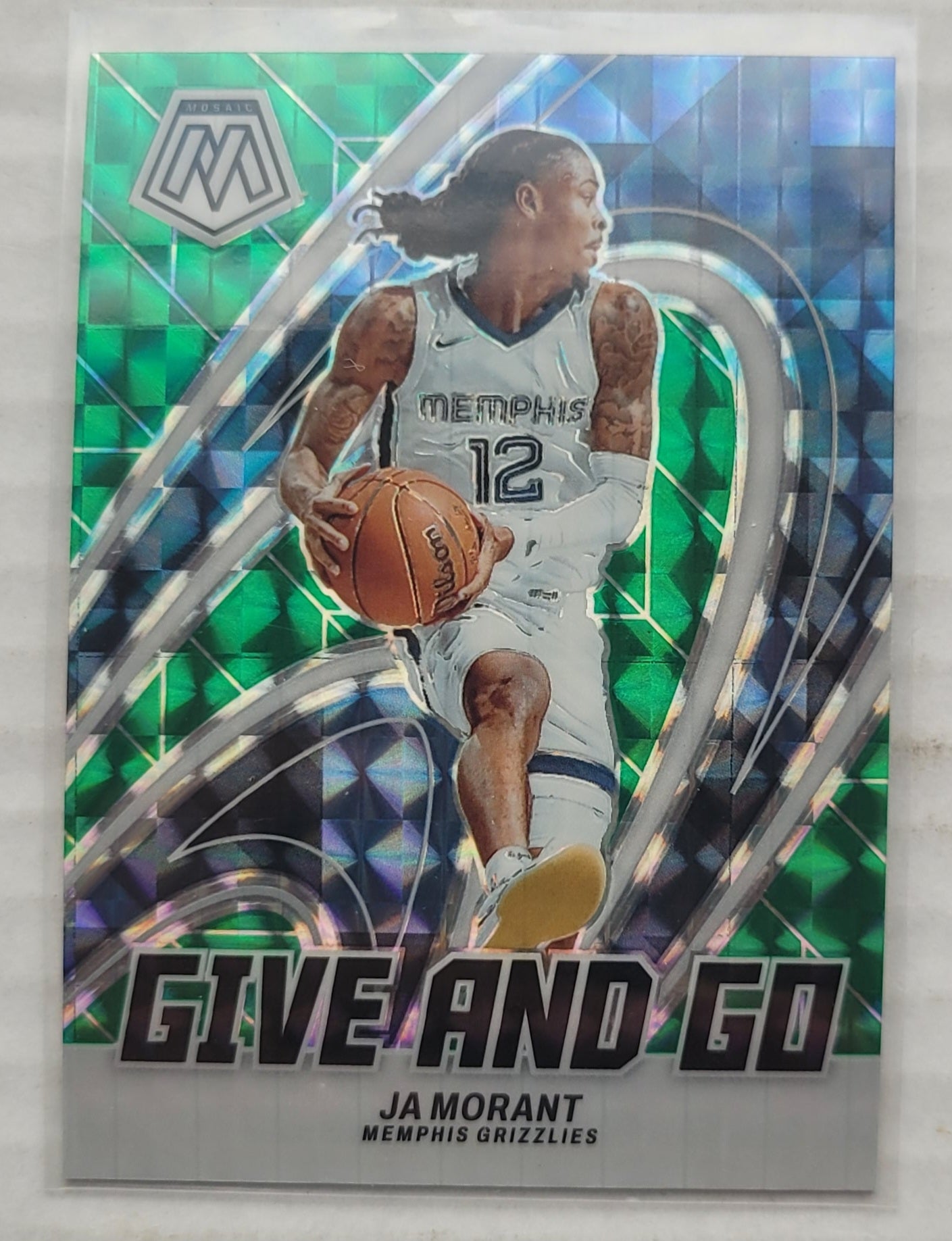 Ja Morant - 2023-24 Panini Mosaic Give and Go Mosaic Green #9