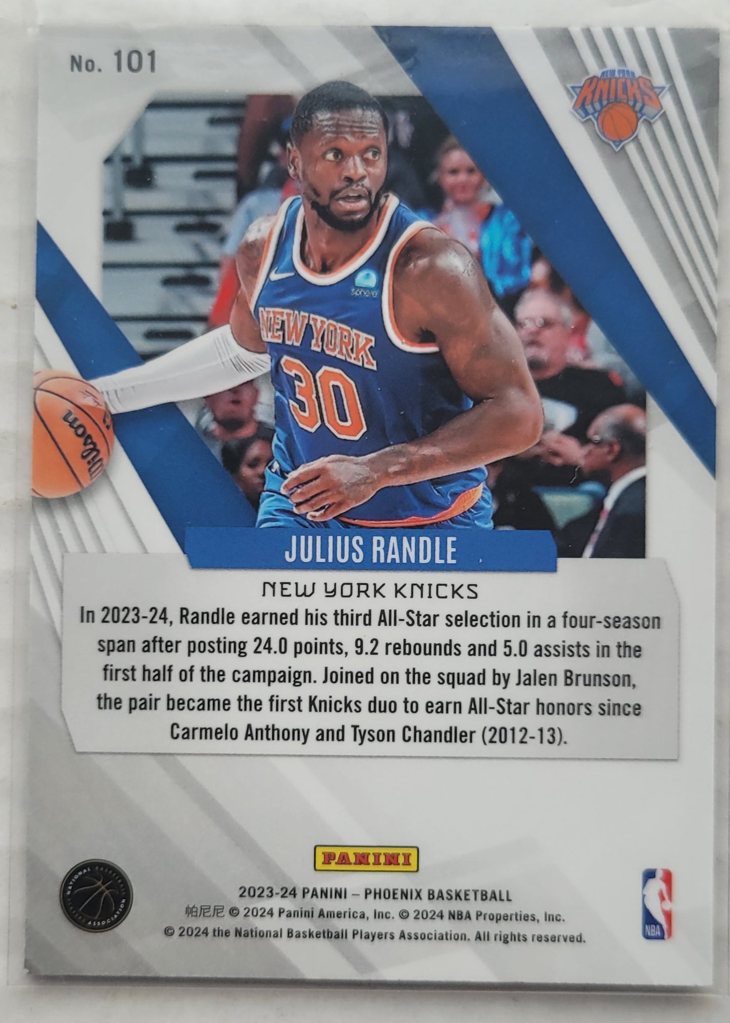 Julius Randle - 2023-24 Panini Phoenix Silver #101