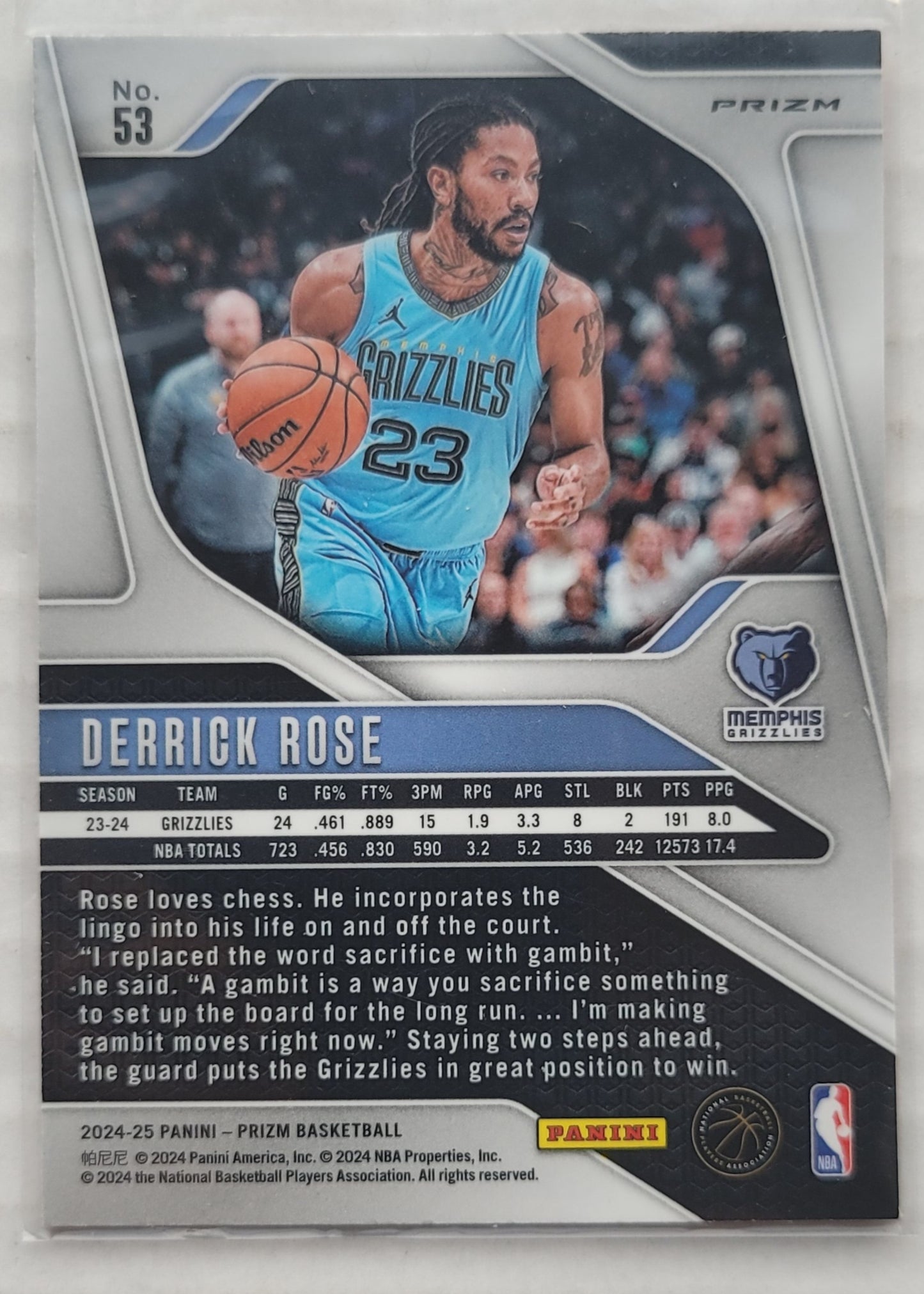 Derrick Rose - 2024-25 Panini Prizm Prizms Orange Ice #53