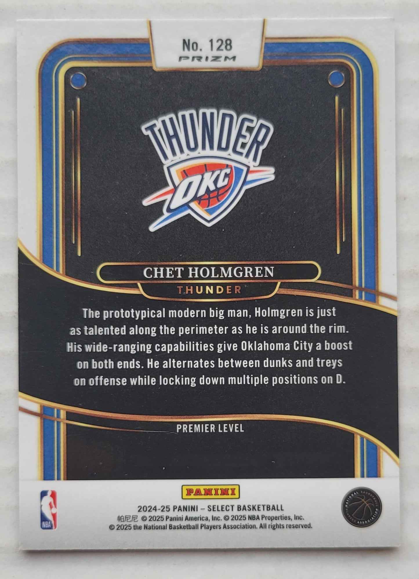 Chet Holmgren - 2024-25 Select Blue Cracked Ice Prizms #128