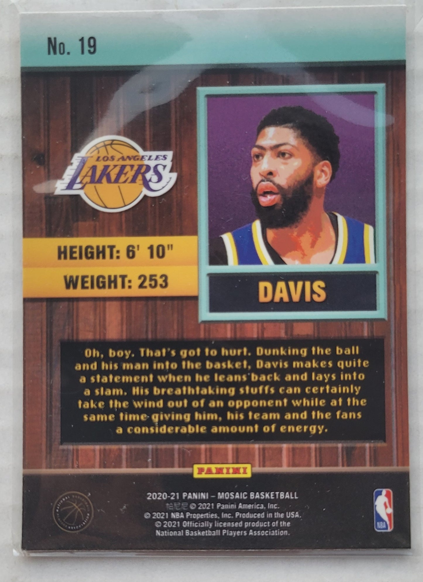 Anthony Davis - 2020-21 Panini Mosaic Jam Masters #19