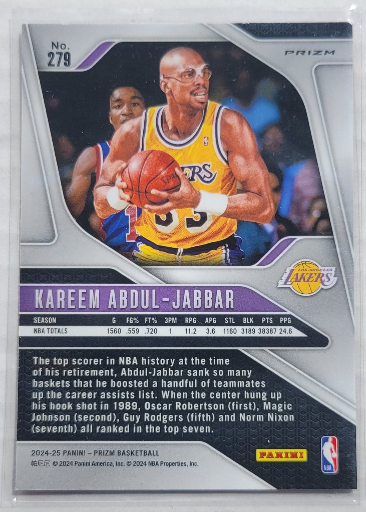 Kareem Abdul-Jabbar - 2024-25 Panini Prizm Prizms Red Ice #279