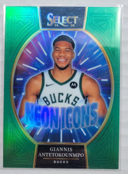 Giannis Antetokounmpo - 2024-25 Select Neon Icon Green Prizms #16