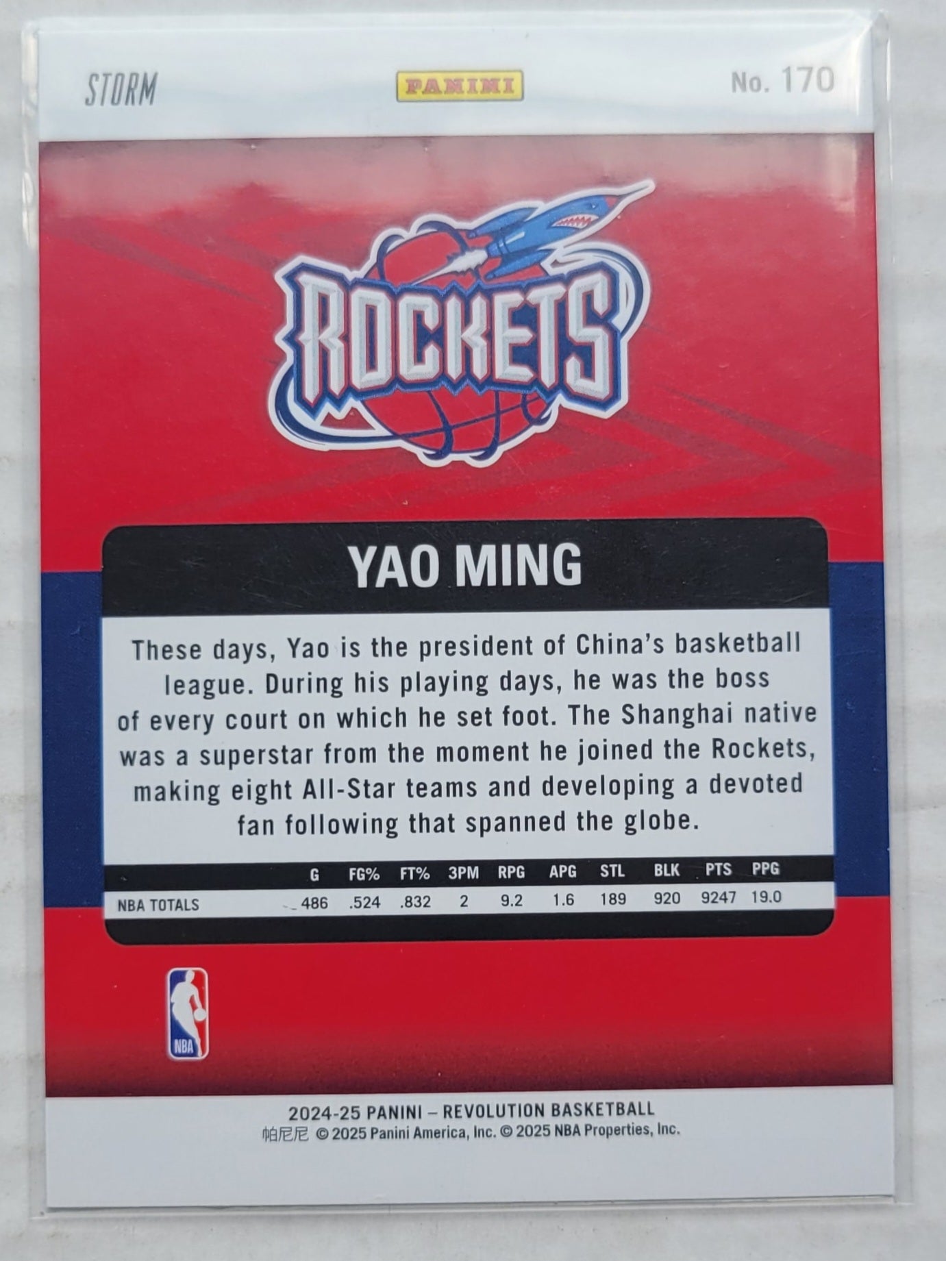 Yao Ming - 2024-25 Panini Revolution Blue Storm #170 LGD