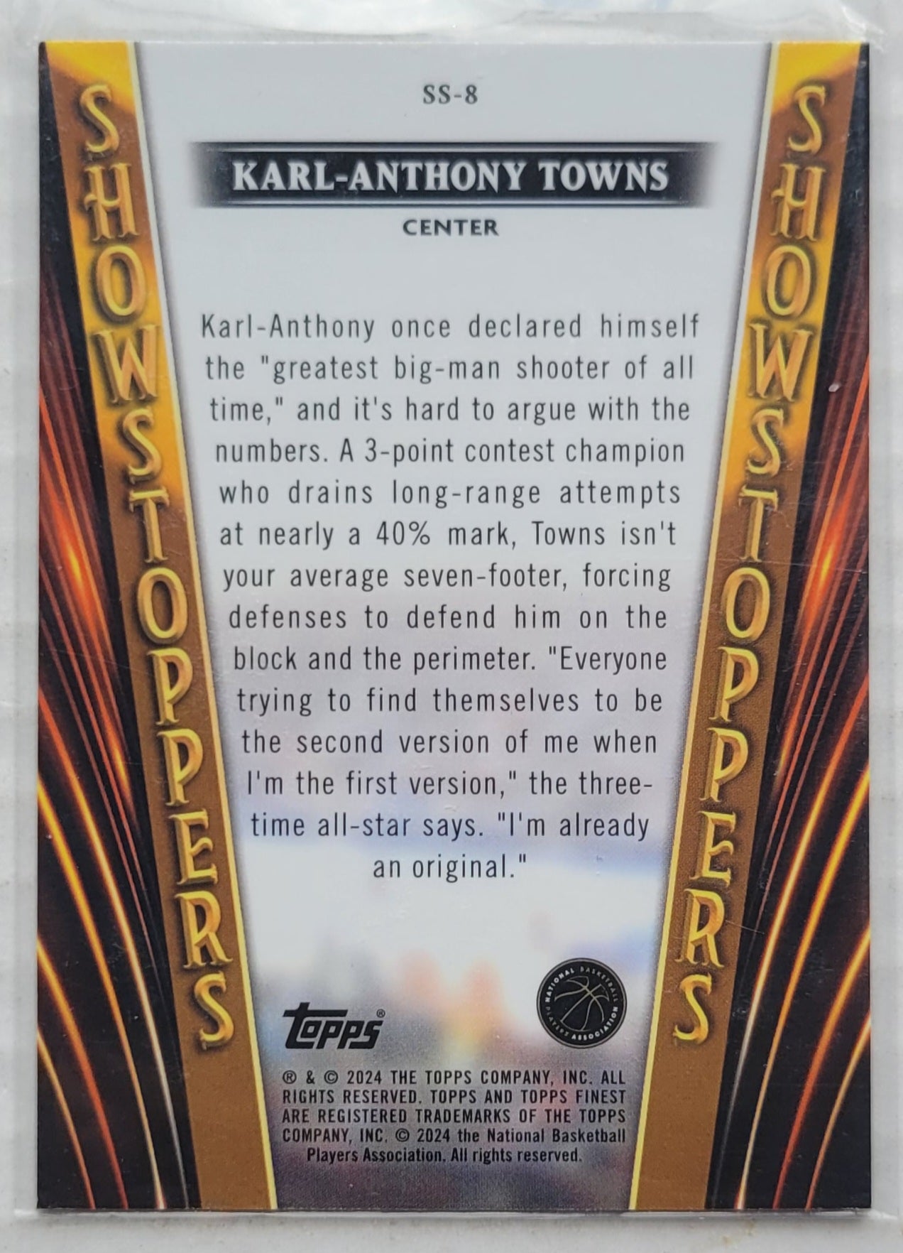 Karl-Anthony Towns - 2023-24 Finest Showstoppers Checkerboard Refractors #SS8
