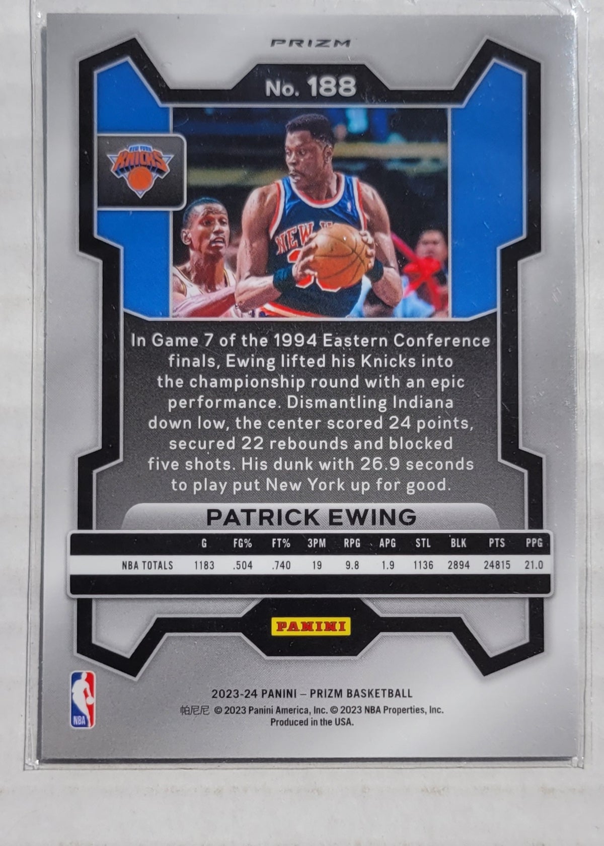Patrick Ewing - 2023-24 Panini Prizm Prizms Silver #188