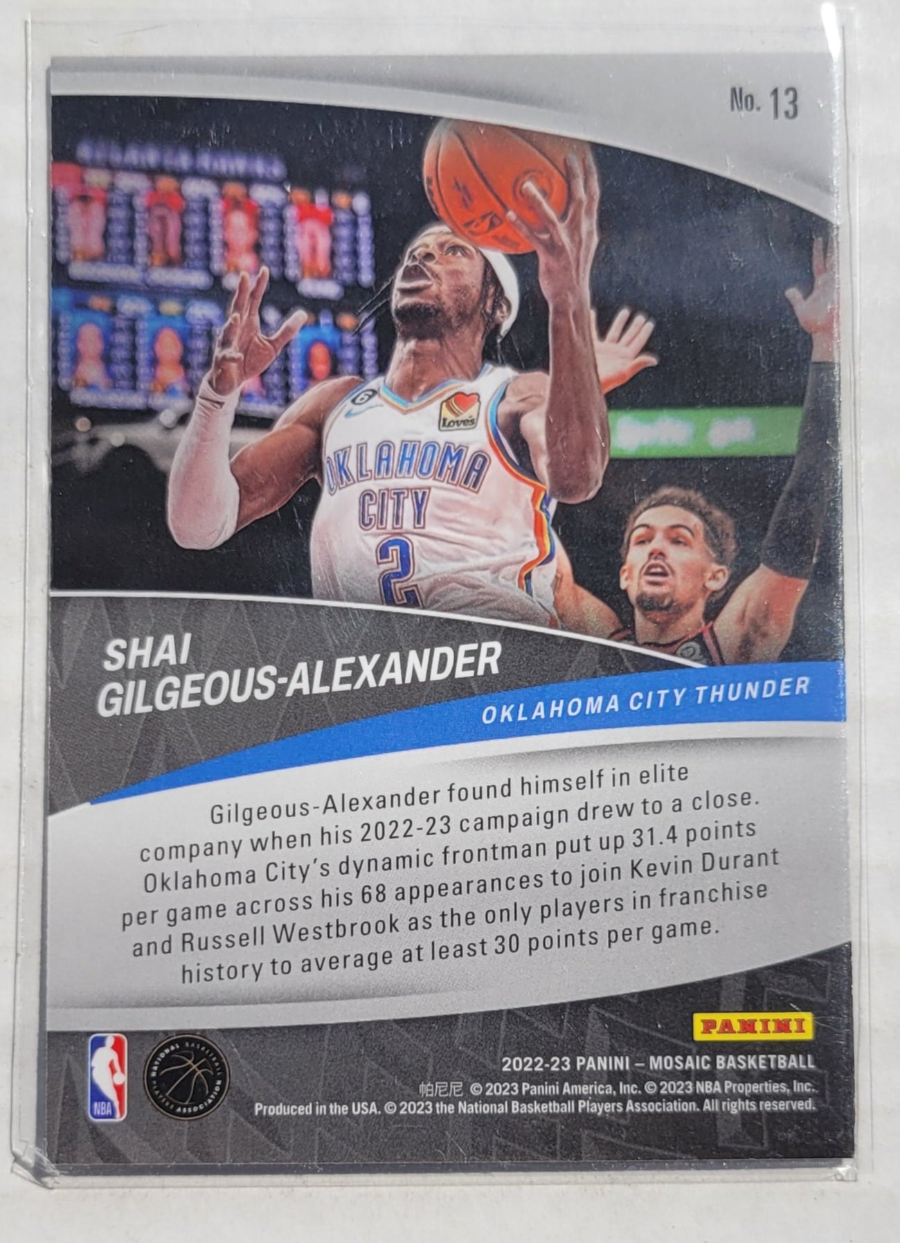 Shai Gilgeous-Alexander - 2022-23 Panini Mosaic Elevate #13