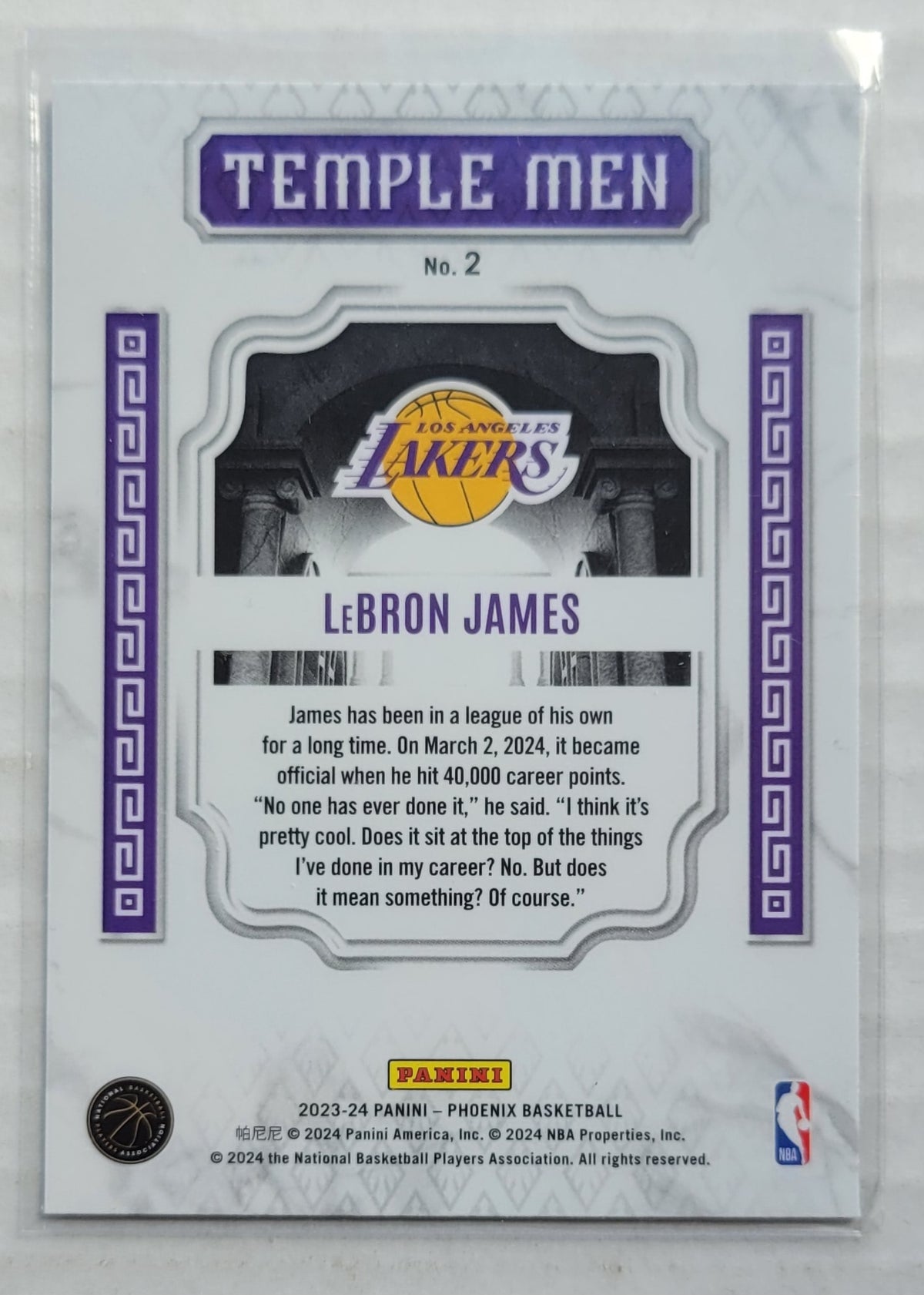 LeBron James - 2023-24 Panini Phoenix Temple Men #2