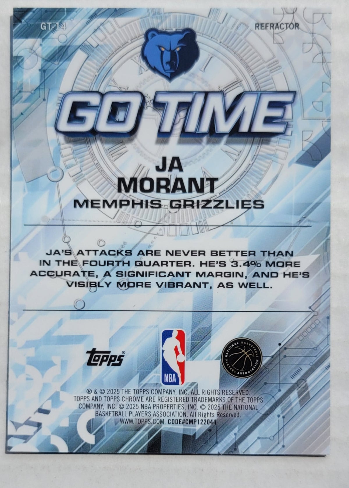 Ja Morant - 2025-26 Topps Chrome Go Time Refractors #GT14