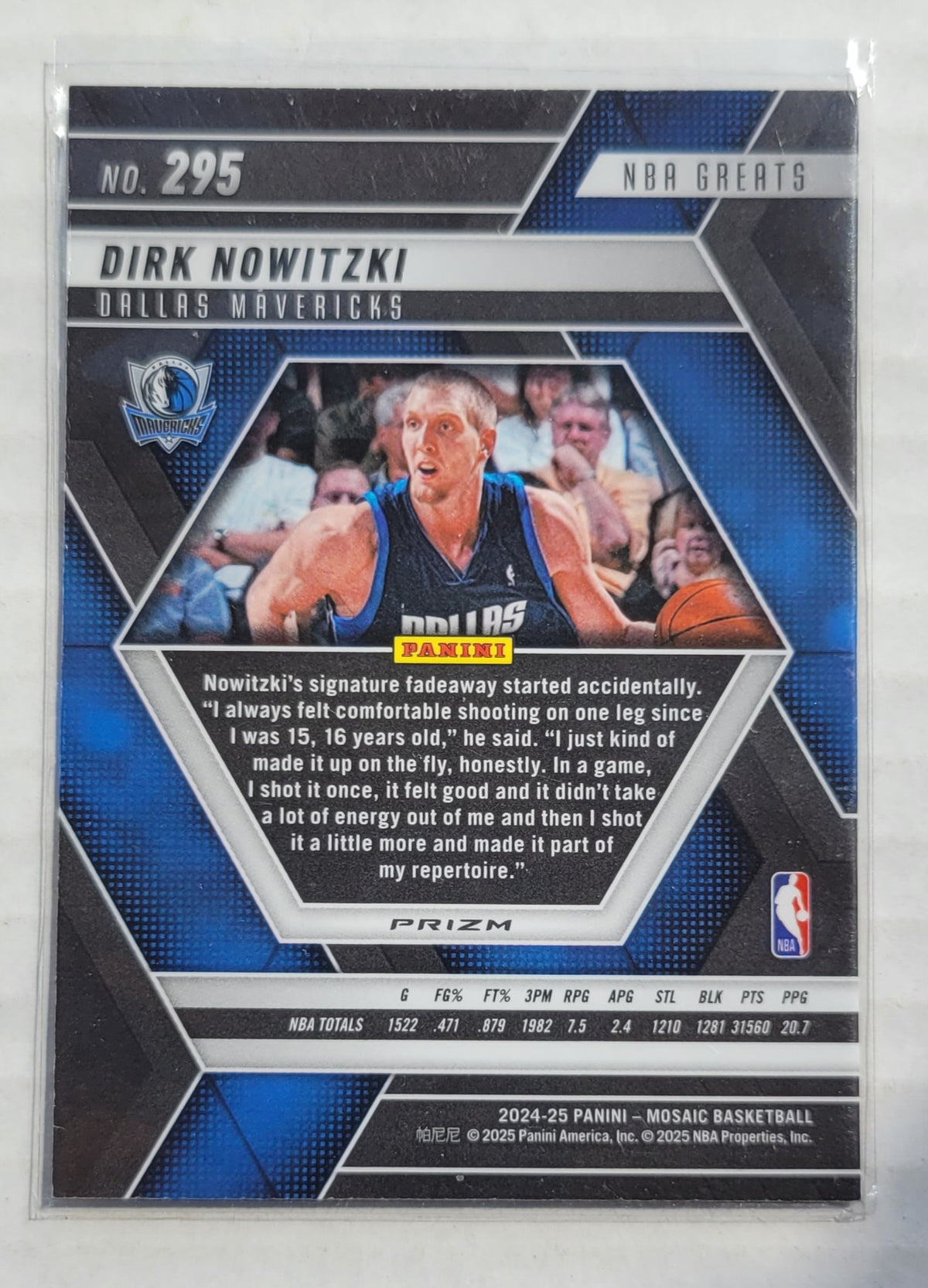 Dirk Nowitzki - 2024-25 Panini Mosaic Mosaic #295 Greats