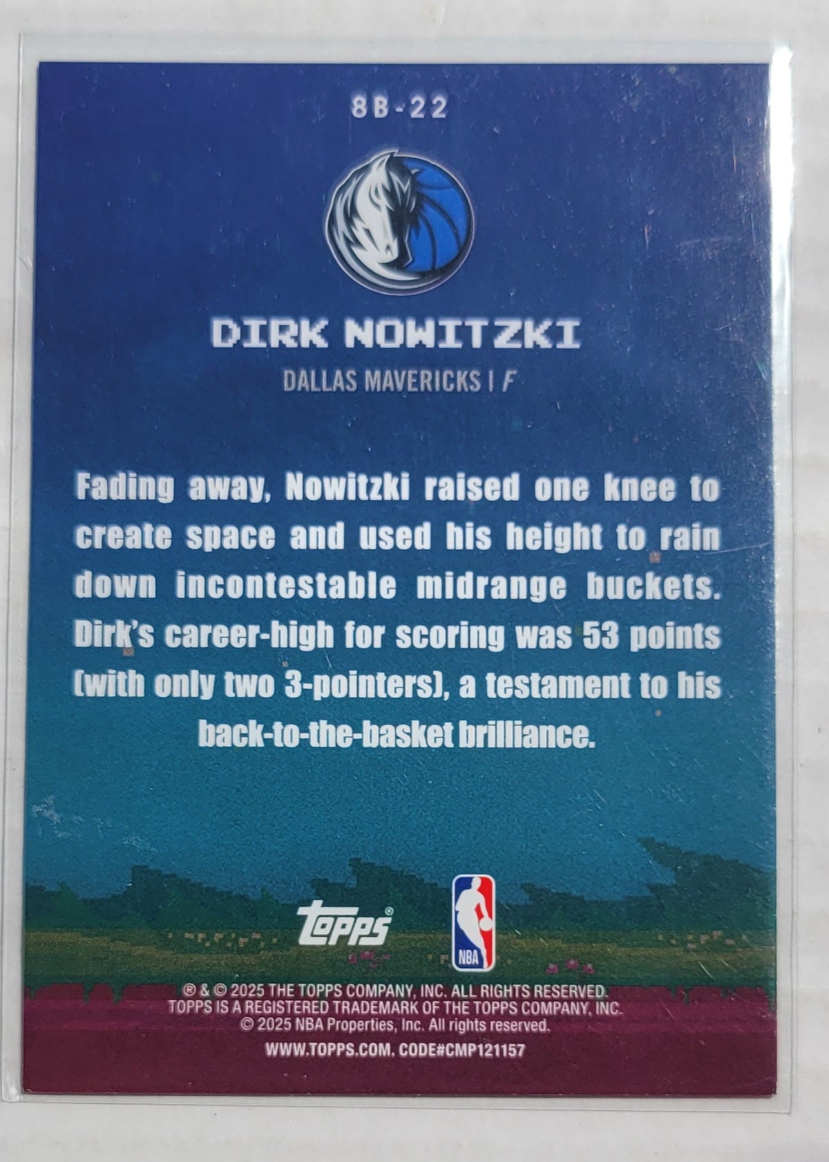 Dirk Nowitzki - 2025-26 Topps 8-Bit Ballers Holo Foil #8B22