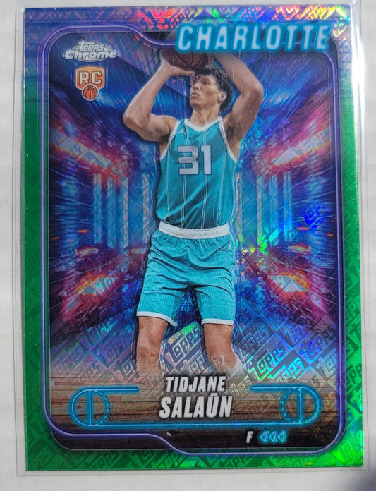 Tidjane Salaun - 2024-25 Topps Chrome Topps Green Refractors #148 RC