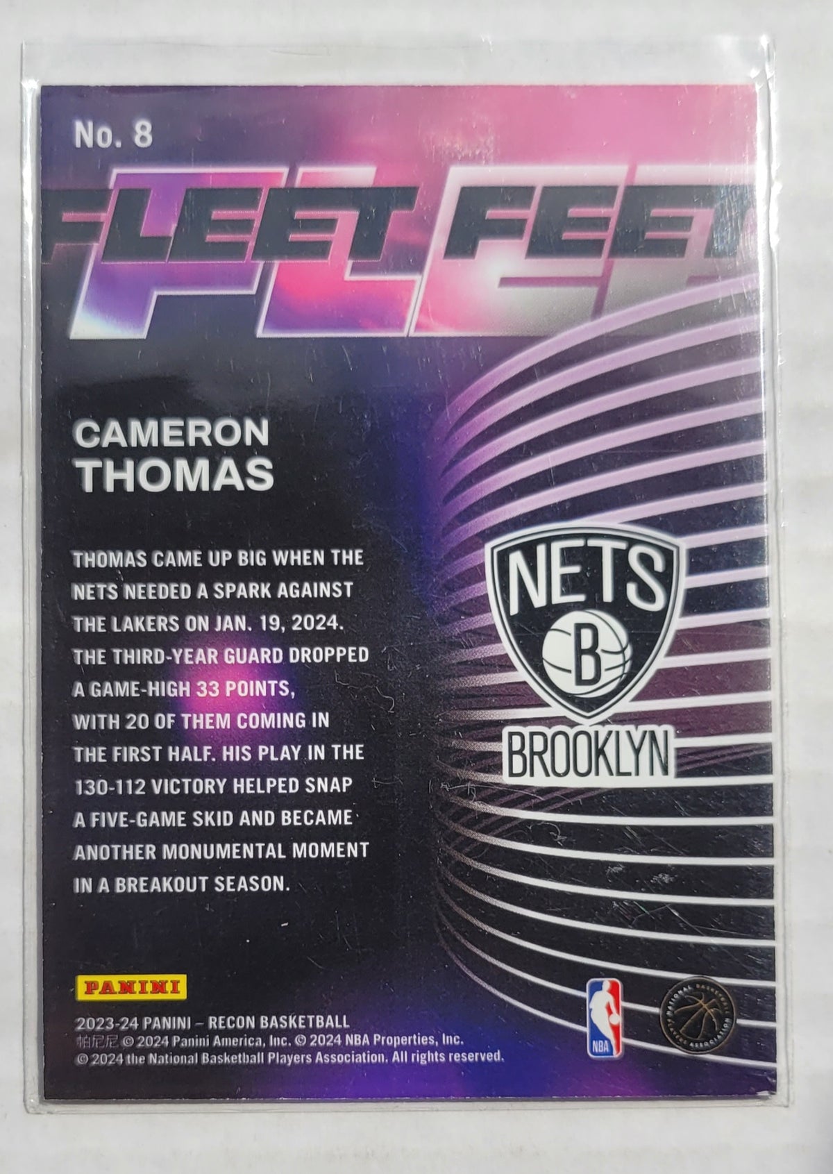 Cameron Thomas - 2023-24 Panini Recon Fleet Feet #8
