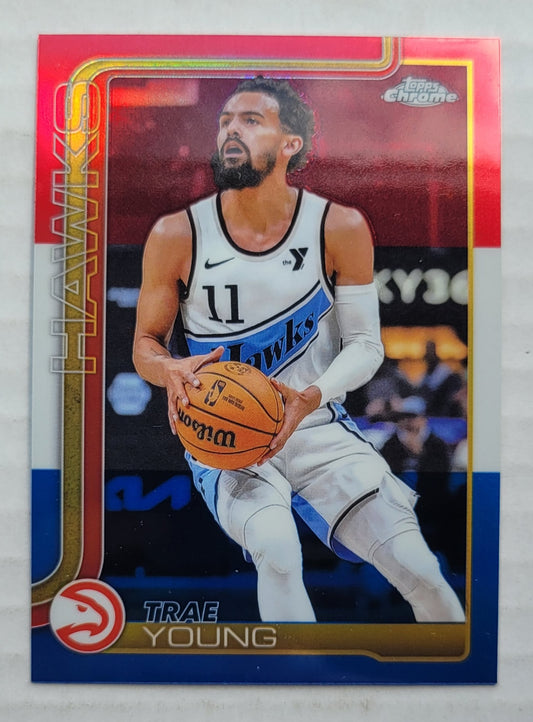Trae Young - 2025-26 Topps Chrome Red White and Blue Refractors #5