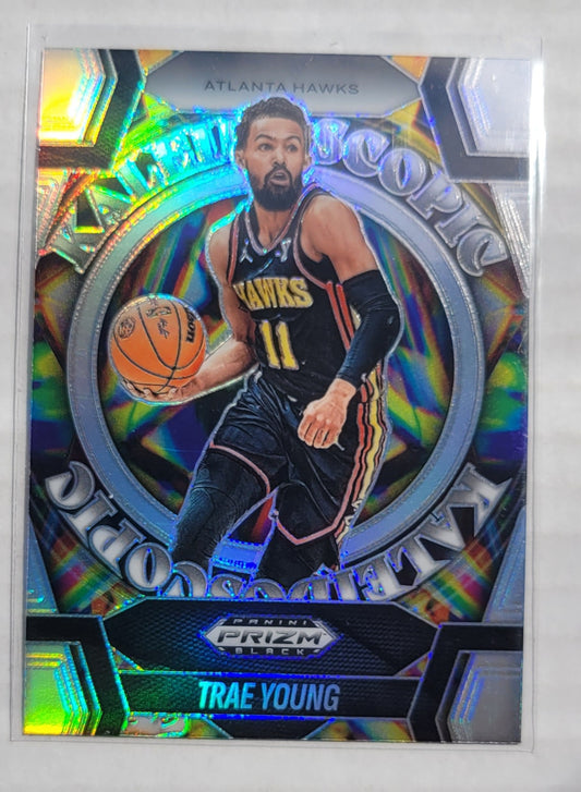 Trae Young - 2024-25 Panini Prizm Black Kaleidoscopic Prizms Silver #12
