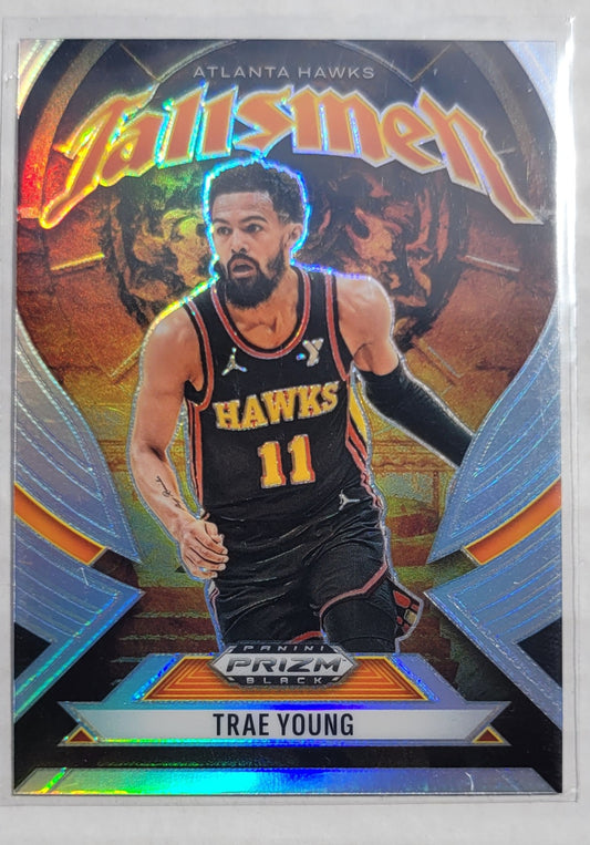 Trae Young - 2024-25 Panini Prizm Black Talismen Prizms Silver #14