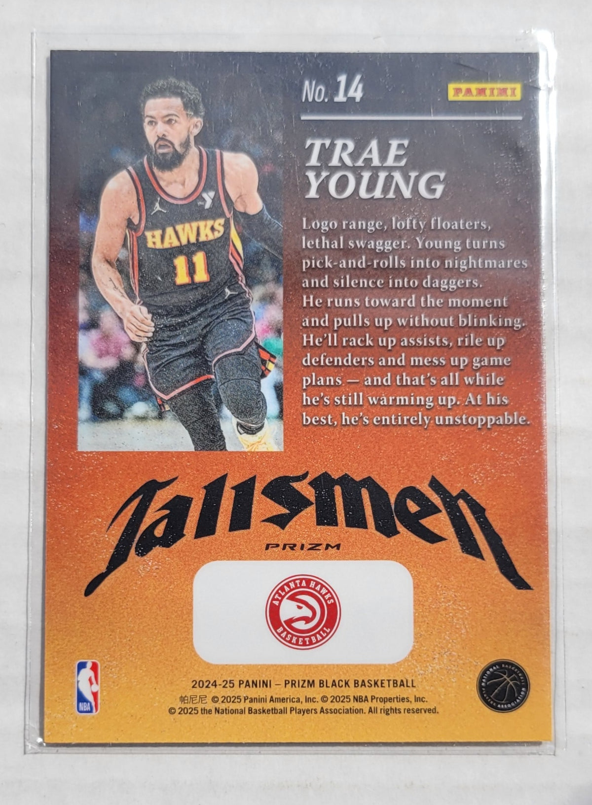 Trae Young - 2024-25 Panini Prizm Black Talismen Prizms Silver #14