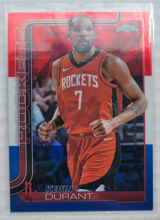 Kevin Durant - 2025-26 Topps Chrome Red White and Blue Refractors #155