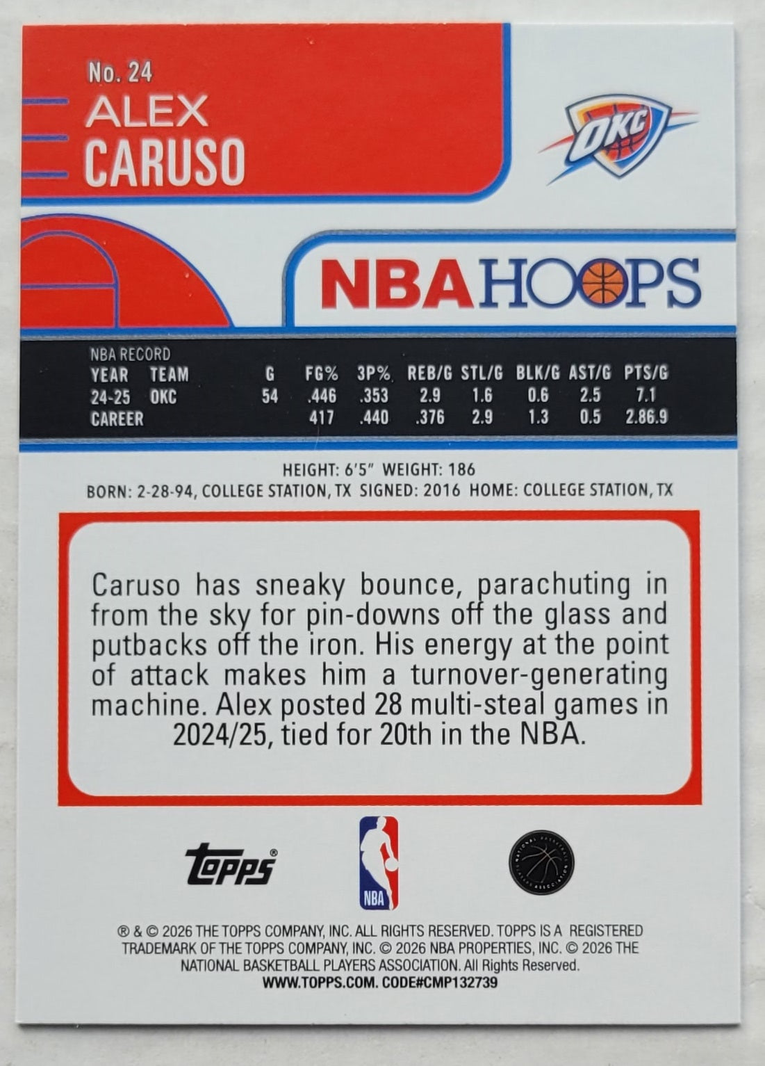 Alex Caruso - 2025-26 Hoops #24