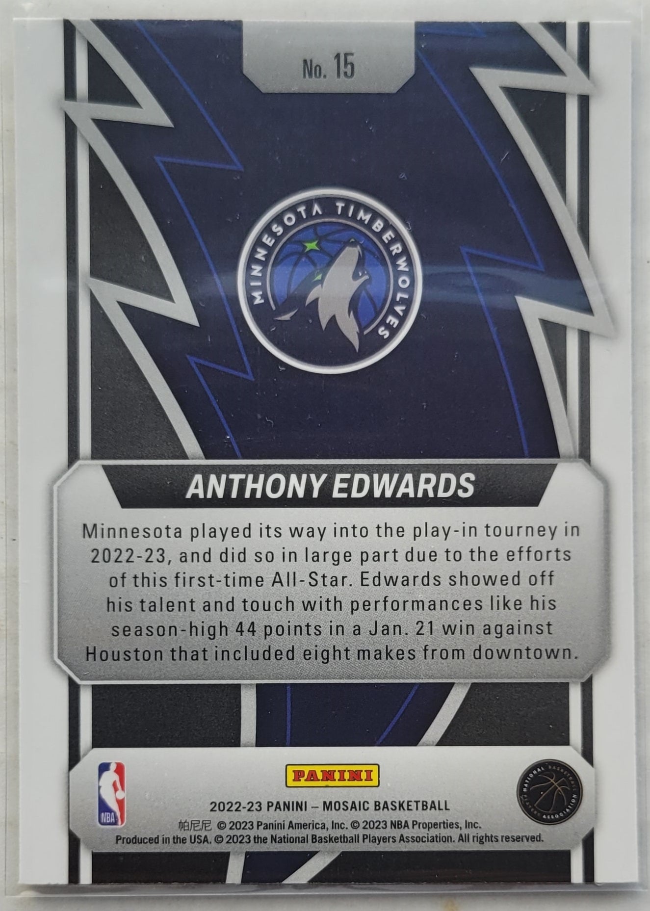 Anthony Edwards - 2022-23 Panini Mosaic Thunder Road #15