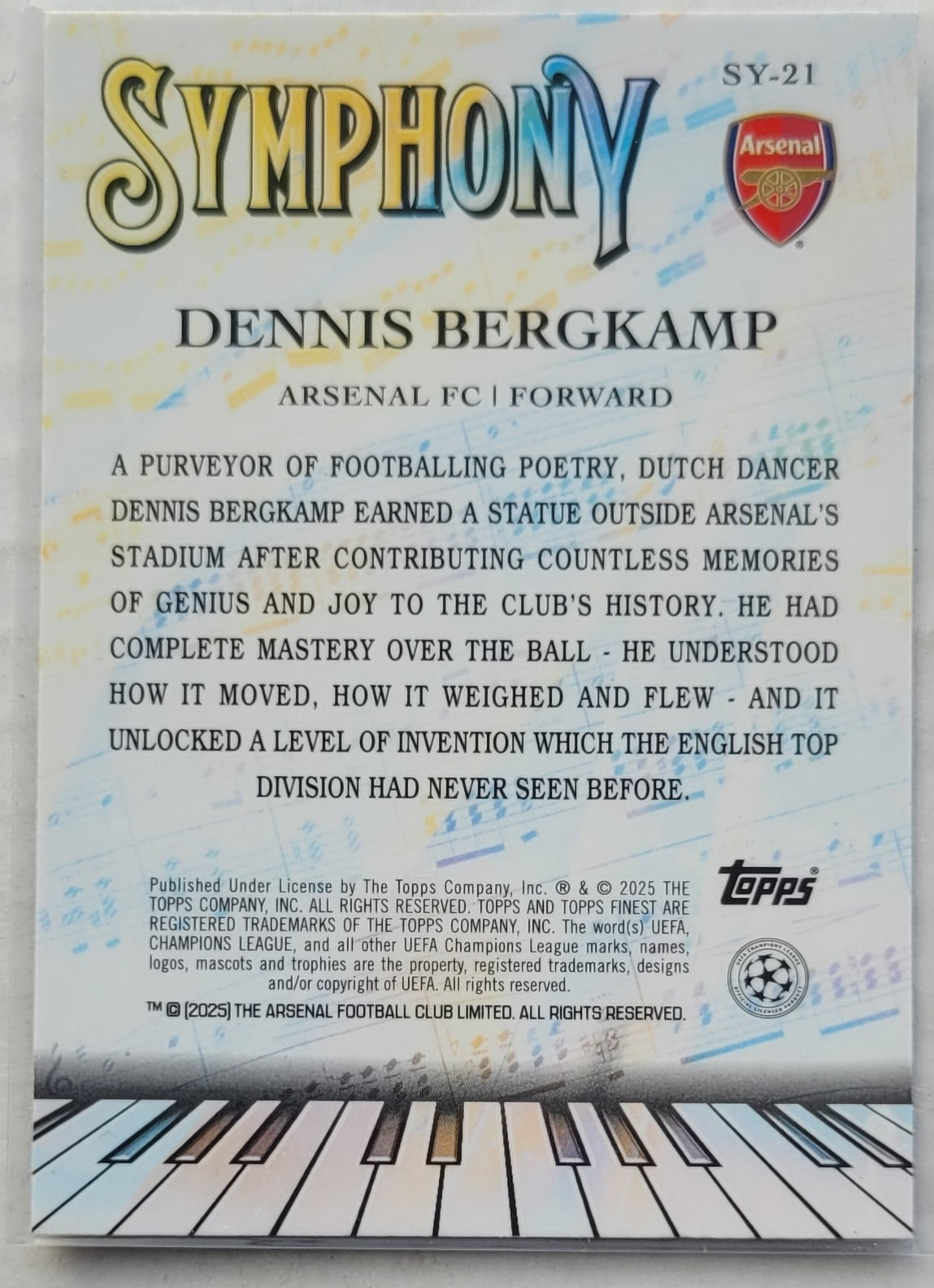 Dennis Bergkamp - 2024-25 Finest UEFA Club Competitions Symphony #SY21