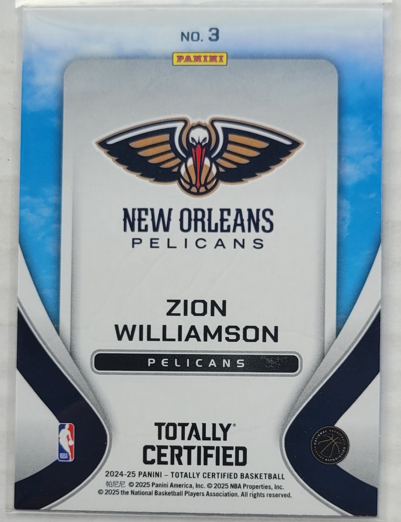 Zion Williamson - 2024-25 Totally Certified Franchise Foundations #3